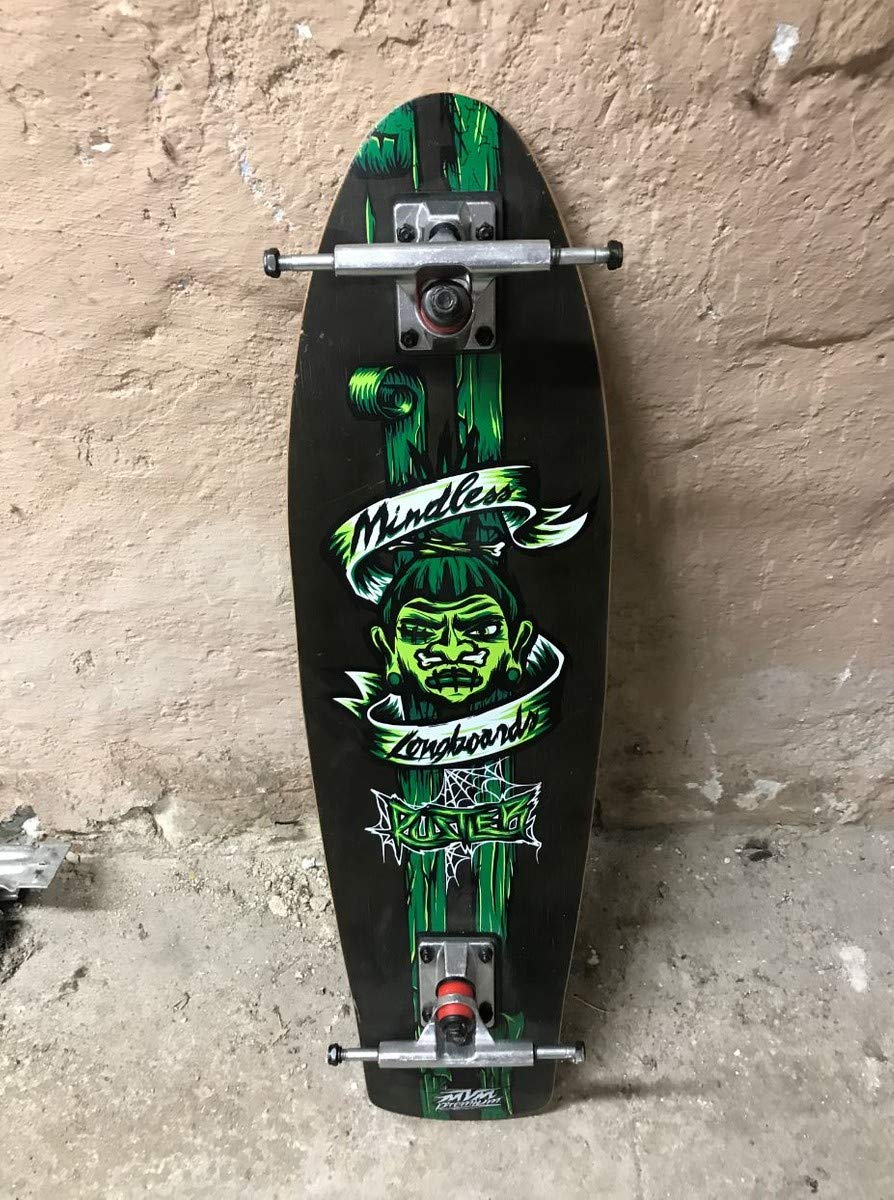 Mindless Voodoo Longboard Deck Rustler Green with Trucks - 1B goods with traces of storage