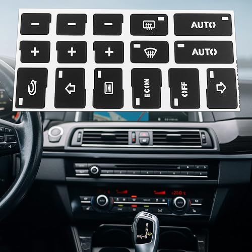 Miniatura 2 de X AUTOHAUX Coche AC Dash Button Pegatinas AC Panel Calcomanías 16 Botón para Audi A4 2000-2008