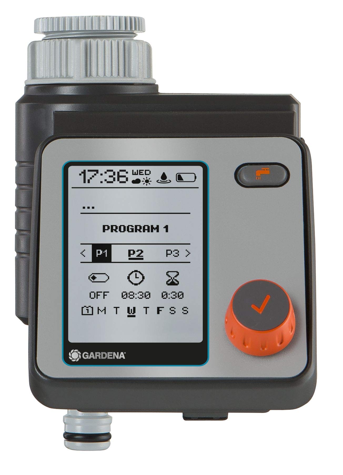 Gardena Bewässerungssteuerung Master: und zeitsparende Bewässerung, 6 Zeitpläne, LCD-Display, Water Now-Funktion & Wasserverteiler Automatic: 6-Wege-Verteiler, Gewinde 3/4“ Außengewinde