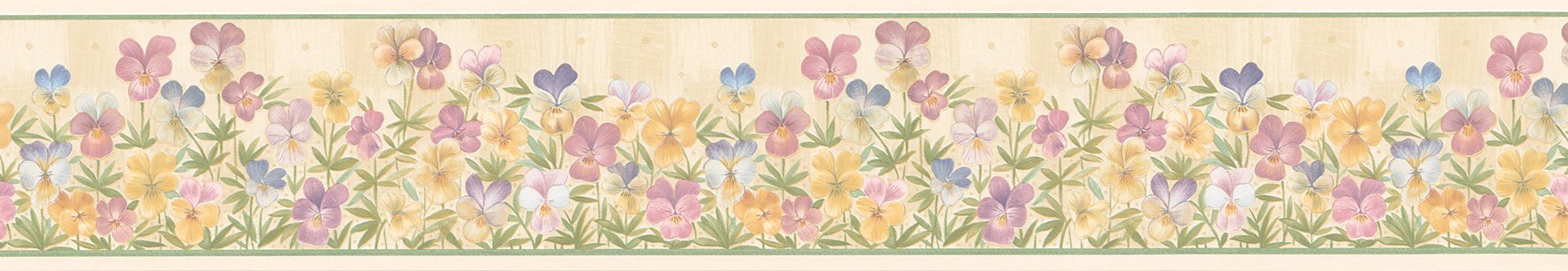 Frise murale Pensées à motif floral miniature unique de 4,5 mètres Parkview Designs