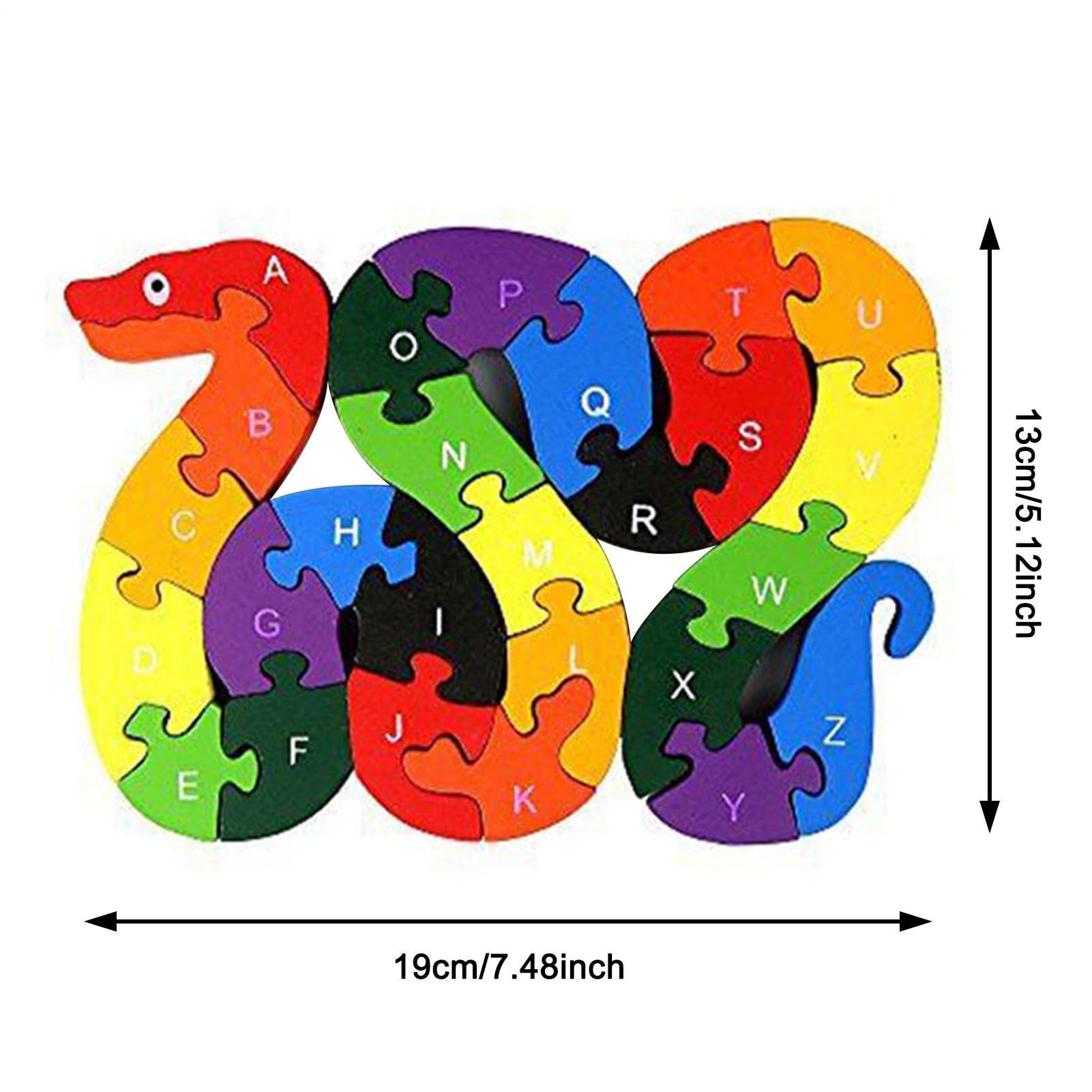 Puzzle in Legno per Piccoli, Cognizione English Lettera Animale Jigsaw | Puzzle Giocattoli - Giocattoli educativi di Costruzione assemblati per