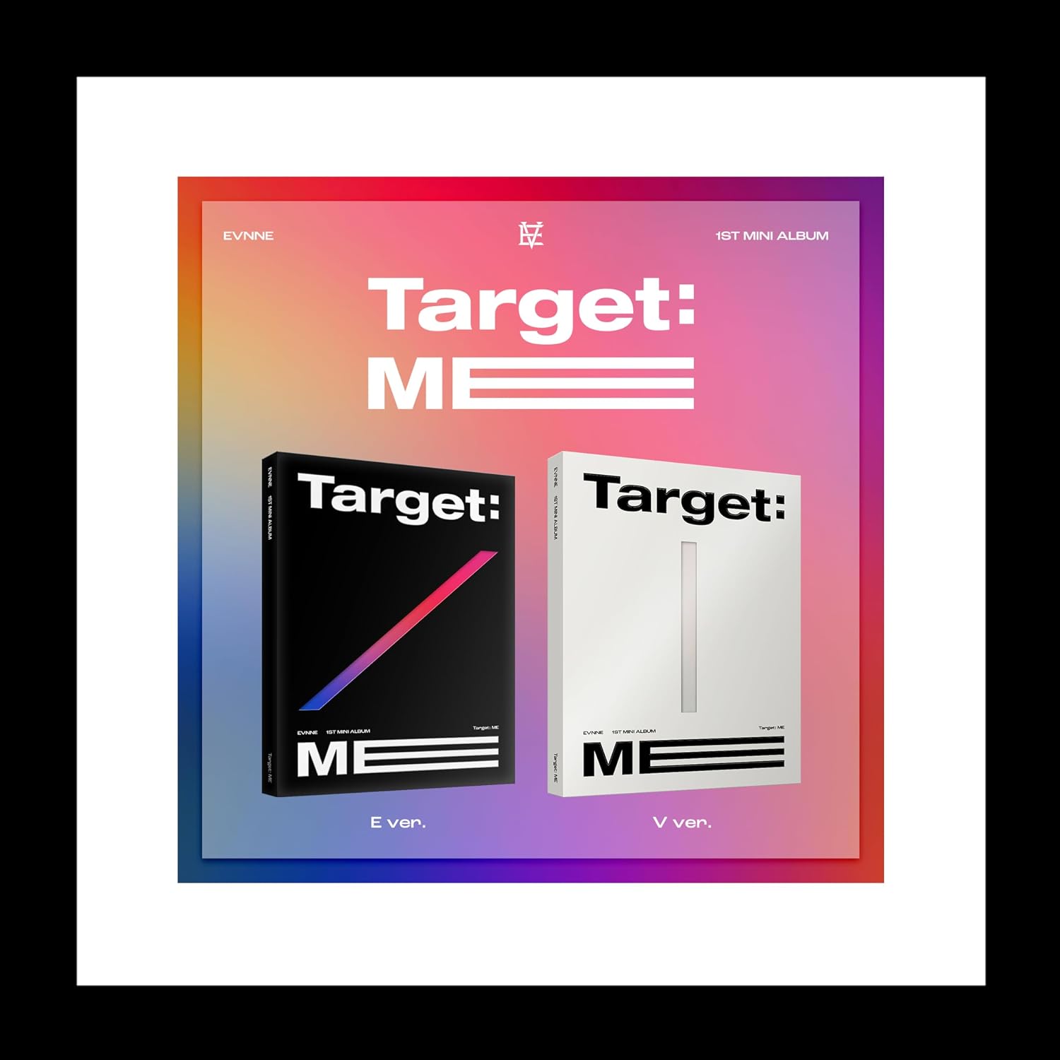 EVNNE Target : ME 1st Mini Album Photobook+Folding poster on pack+Photocard+Tracking Sealed Boys Planet Standard SET E+V