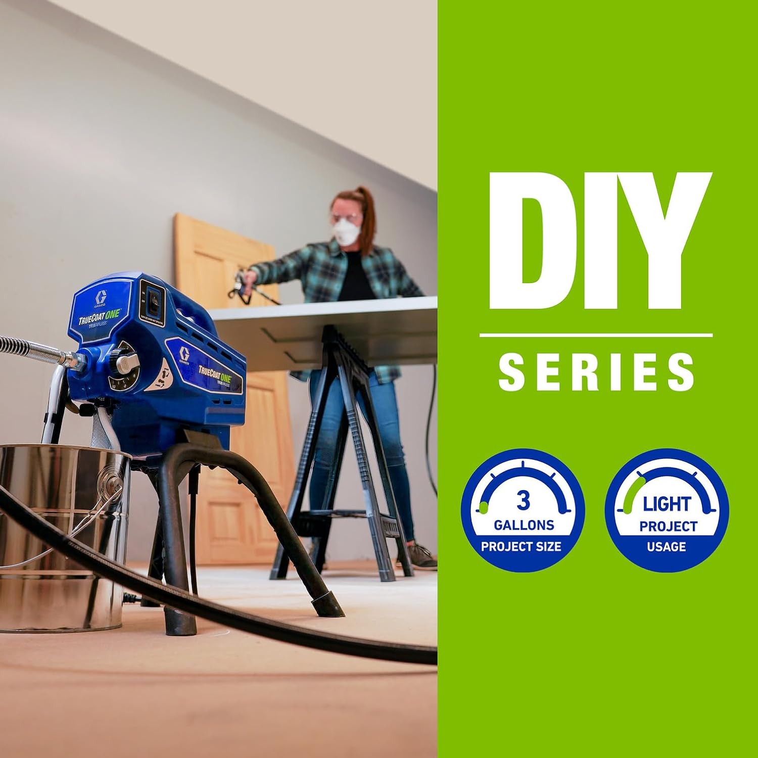 Graco Airless Paint Sprayer | DIY Designed for Interior or Exterior Projects | TrueCoat One TrueAirless Electric Sprayer 26DTC1