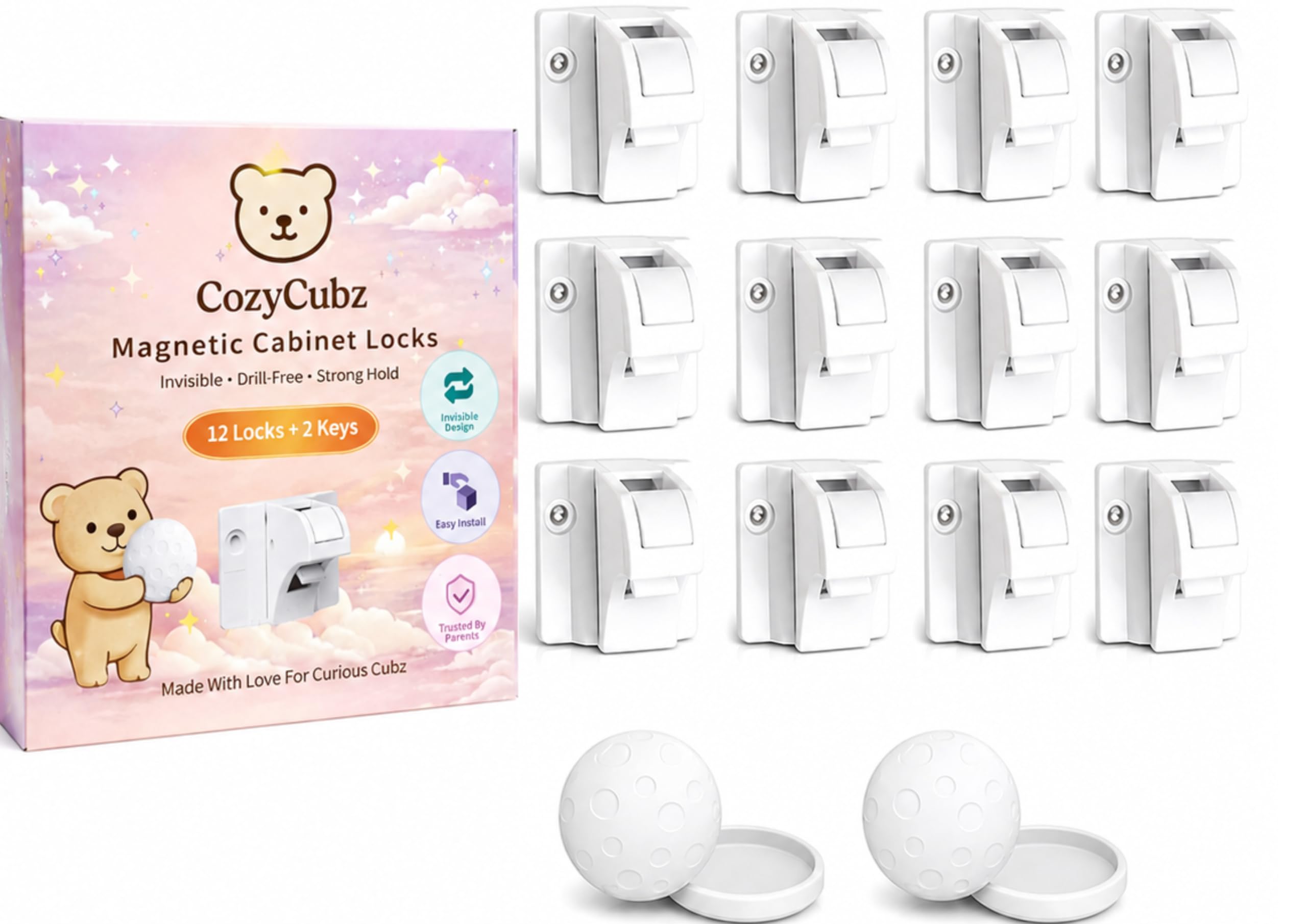 Photo 1 of CozyCubz Magnetic Cabinet Locks - Child Safety