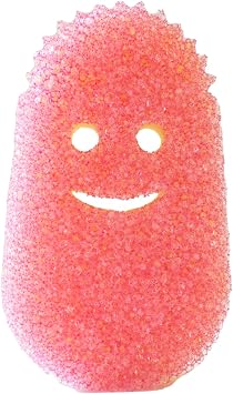 Scrub Daddy Dish Wand Scrubbing Brush Replacement Heads, Soap Dispensing Brushes, Texture Changing Washing Up Sponges, Detachable Dish Daddy Head Sponge Refills, Pink 2 Pack