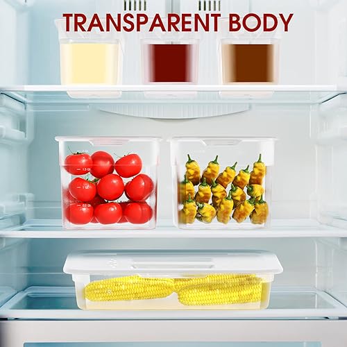 Miniatura 5 de WantJoin Sartenes de plástico transparente de tamaño 16 con tapas, paquete de 6 recipientes de almacenamiento de alimentos para restaurantes de 6