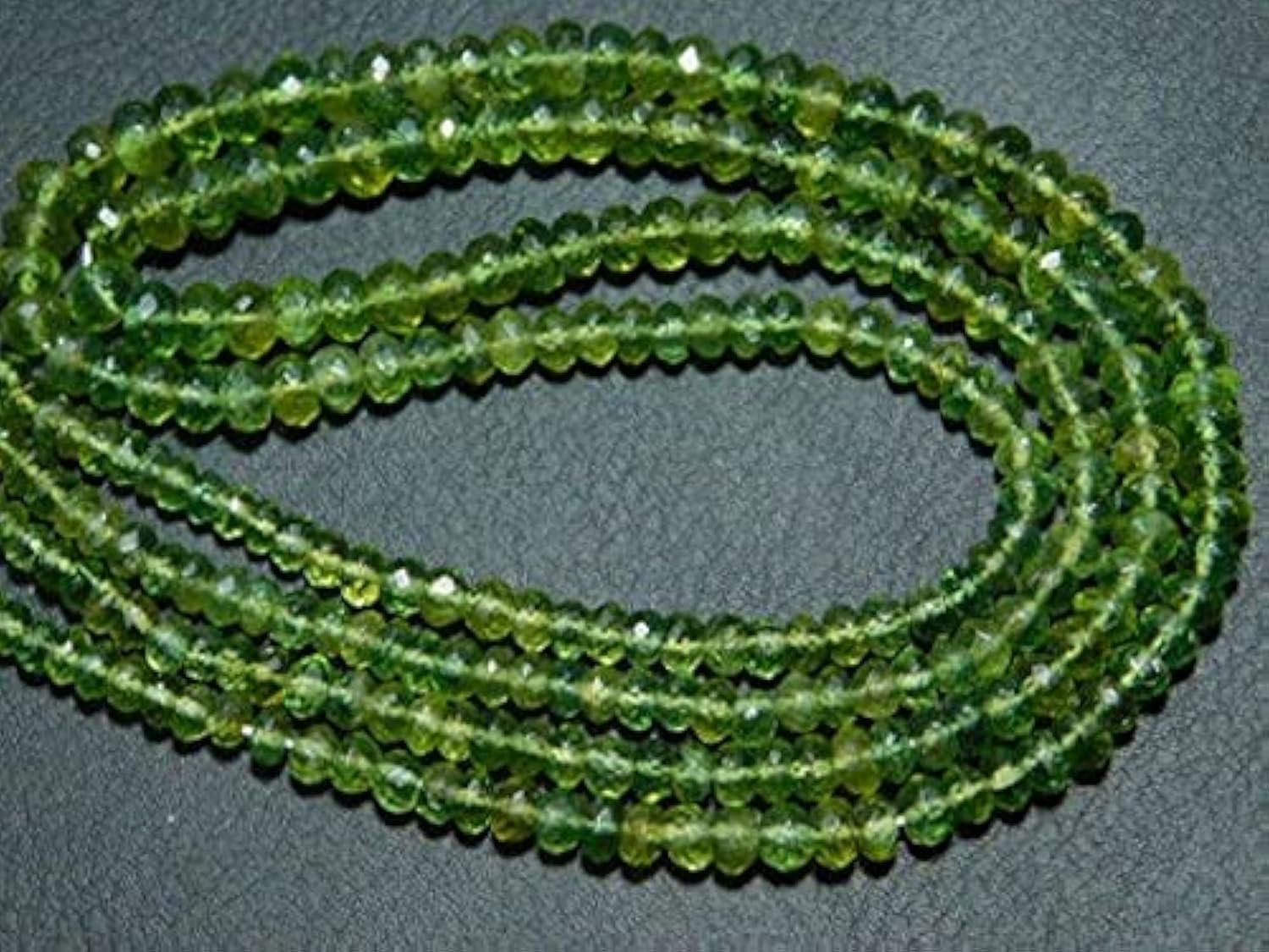 Apatite verte olive AAA rondelle facettée 4-6mm, la séléction des minéraux de haute joaillerie