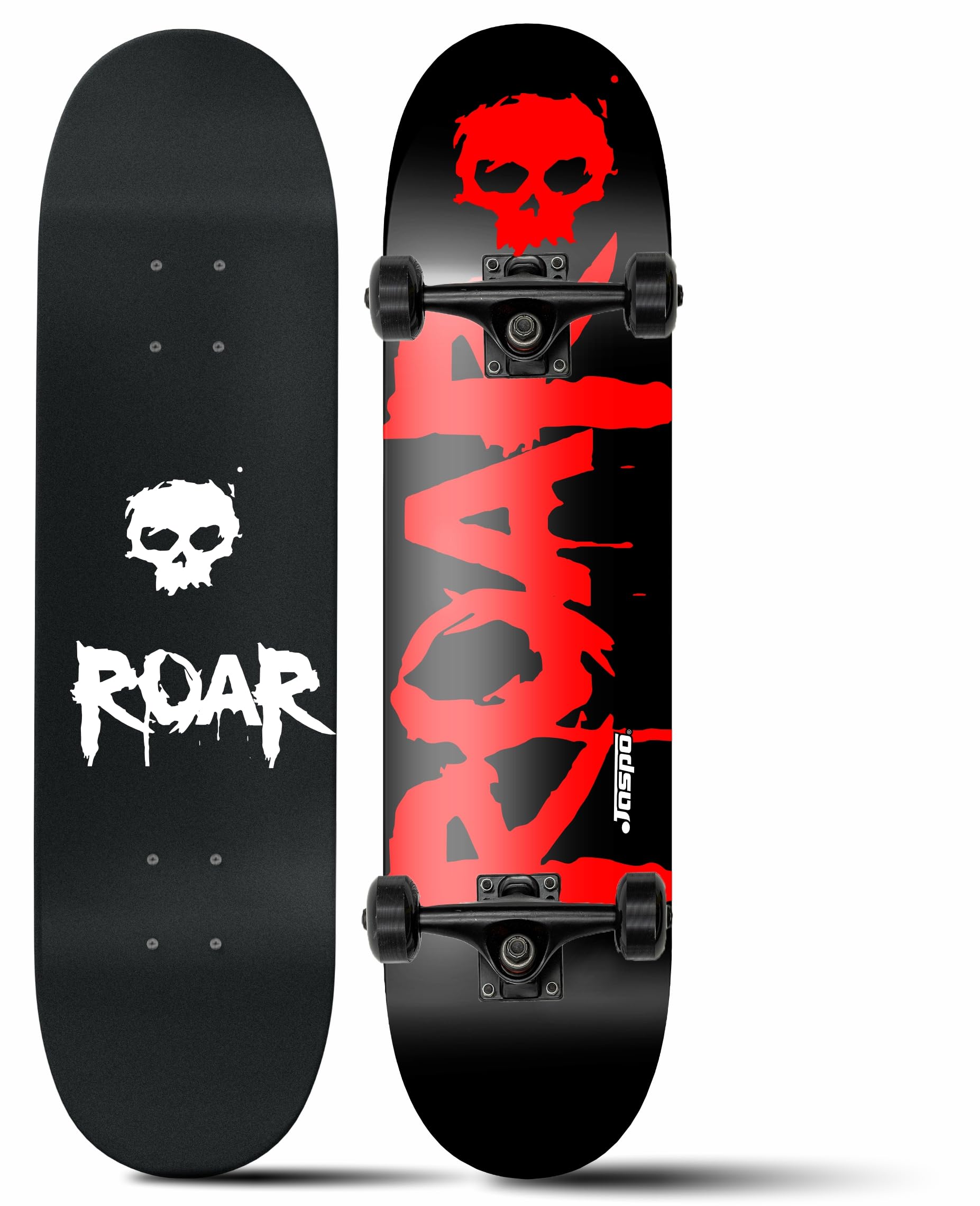 Jaspo Experts 26" x 7.5" Canadian Maple Premium Skateboard for Junior Riders with Fibre Trucks and PU Wheels (Red Black-Uv Print) (B091HST128) Amazon Price History, Amazon Price Tracker