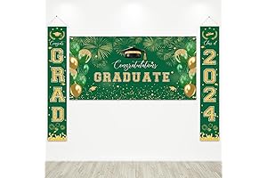 2024 Graduation Decorations Banner Set Green Congratulation Graduate Decor