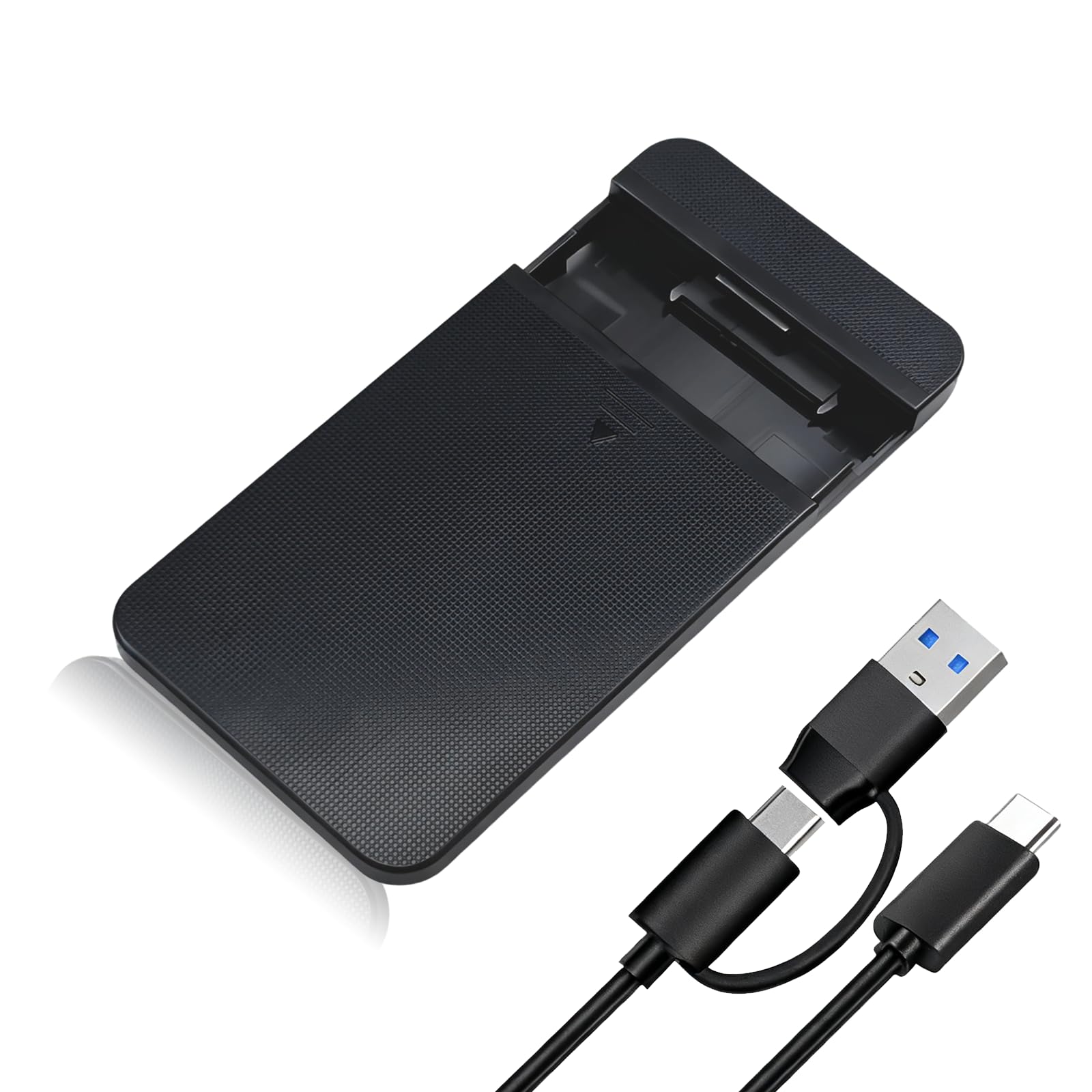 External Hard Drive Enclosure 2.5" USB-C 5Gbps for SATA III HDD and SSD, Supports UASP, Hard Drive Enclosure Compatible with 7mm and 9.5mm, No Tools Needed, Plug & Play