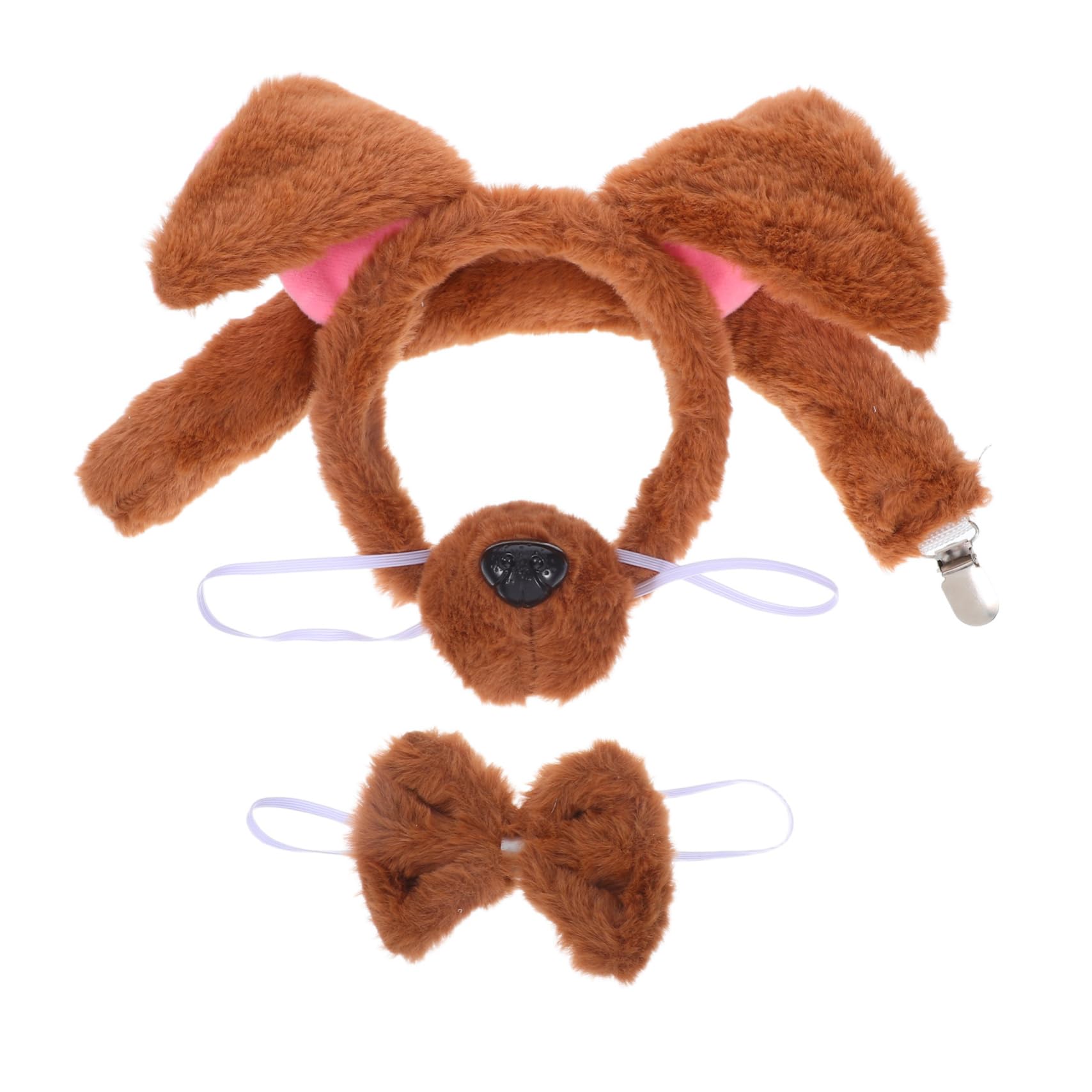 Alipis 4Pcs Dog Ears Nose Bow Tie and Tail for Puppy Cosplay and Parties Fun Decorative Accessories