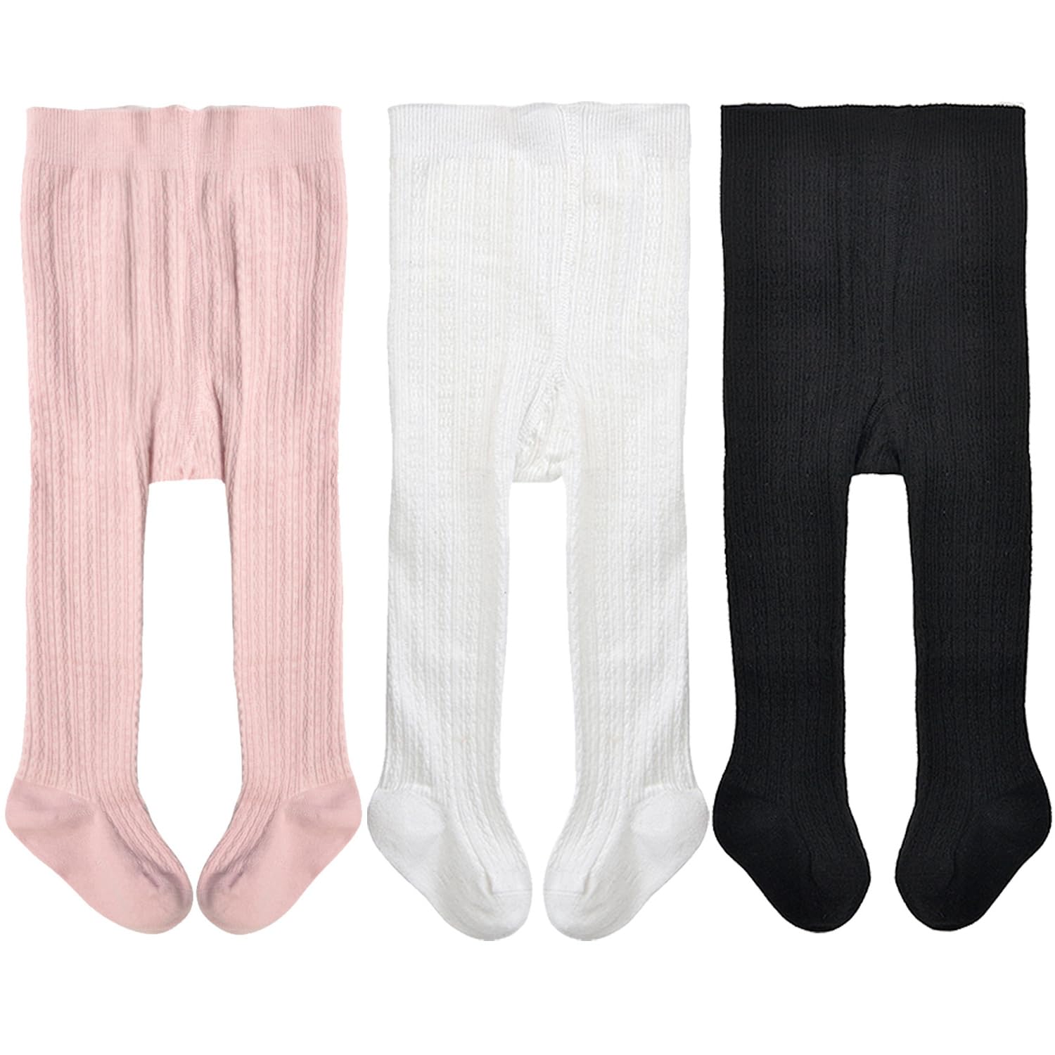 EPEIUS Baby Girl Tights Cable Knit Cotton Seamless Footed Leggings 0-6Y