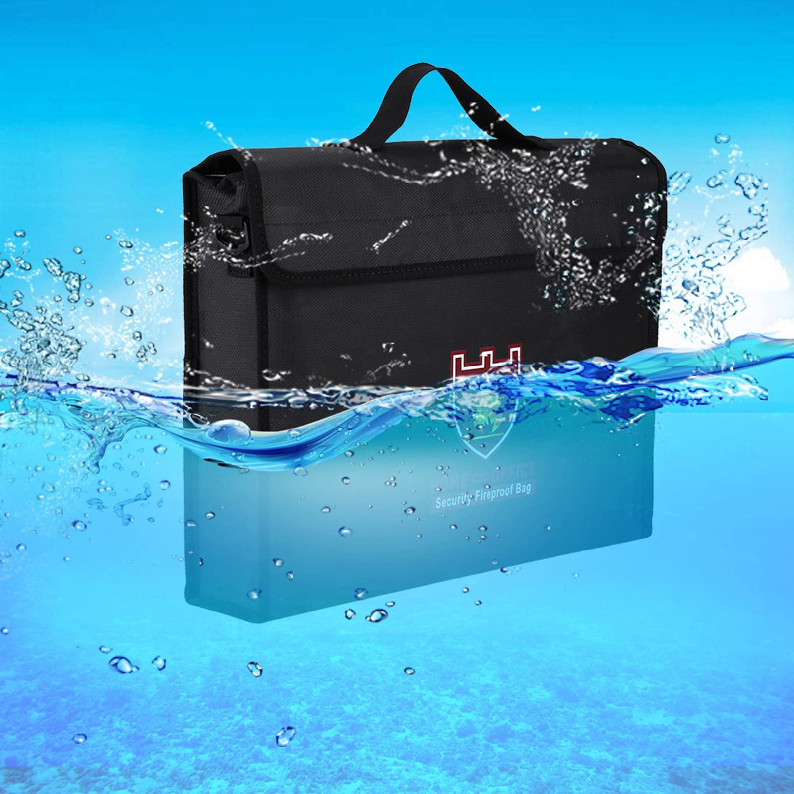 Cassetta di Sicurezza Impermeabile Antincendio, 2 Misure Borsa Ignifuga a Doppia Faccia Custodia Ignifuga Per Documento di Denaro Batteria LiPo(38 * 28 * 7.5CM)
