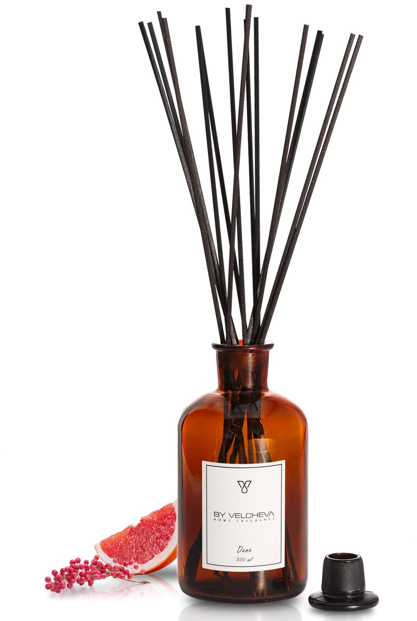 Ambientador Mikado Dune, Perfume de Autor 500 ml, Ambientadores de Hogar, Ambientador Varillas, Botella de Vidrio para casa, Oficina, Dormitorio, salón, Cocina, baño