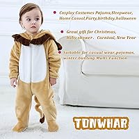 Vista 75 de TONWHAR Baby Boy's Girl's Animal Bodysuit Infant And Toddler's Romper Jumpsuit Halloween Costume Partywear Mono marrón