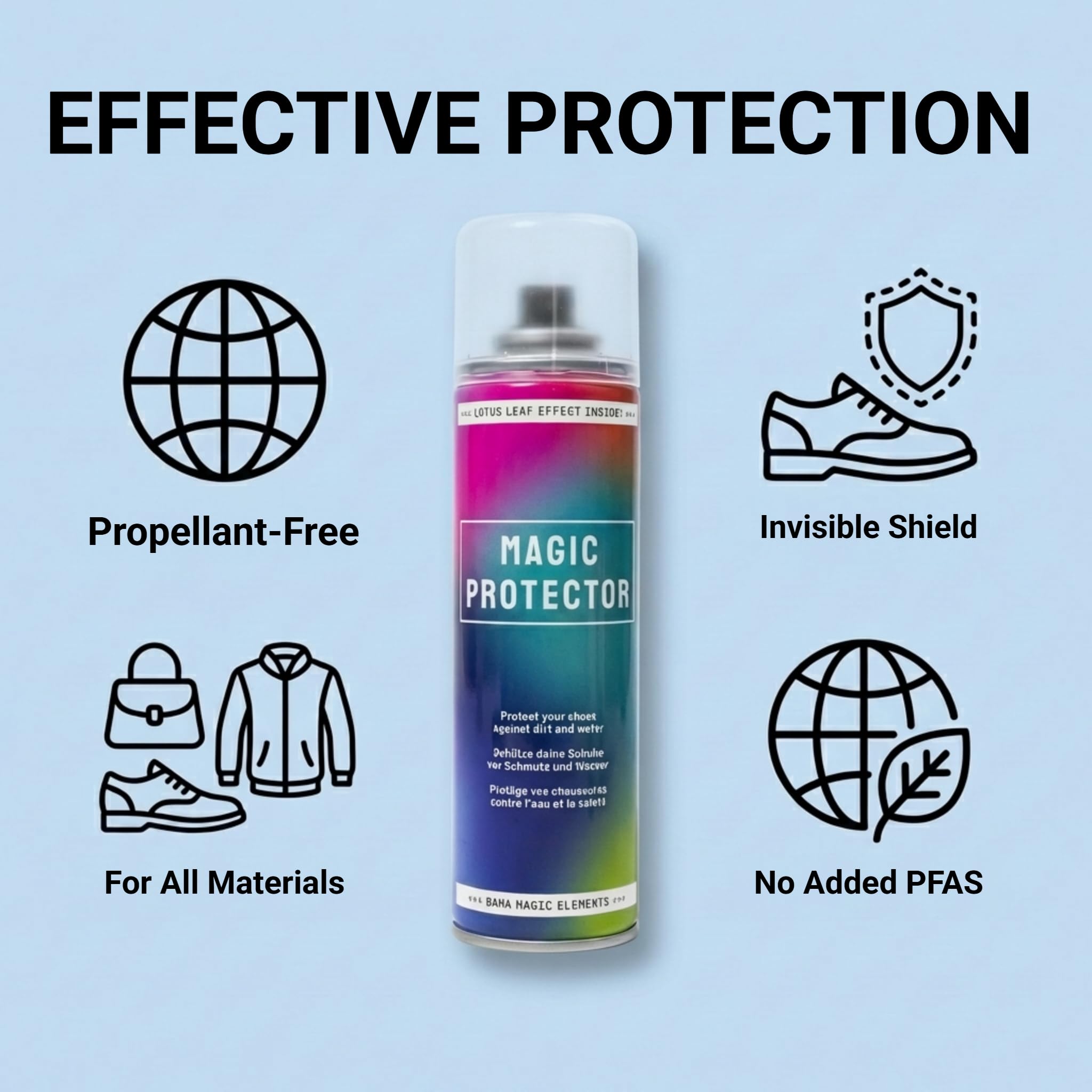 Bama Magic Protector - impregnujący spray – przyjazna środowisku ochrona dla sneakersów, skóry i tkanin – bez silikonu i bez gazu pędnego – 200 ml