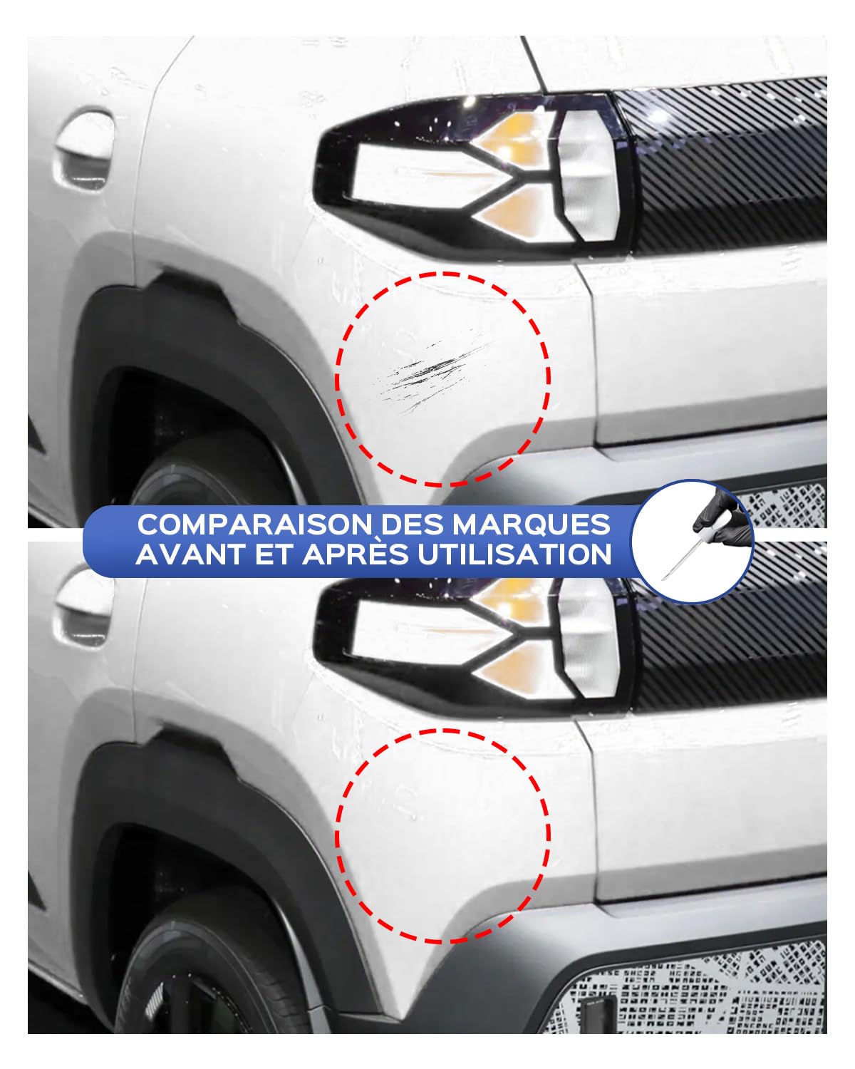 NPI - Kit di vernice per ritocchi per Dacia - Corrispondenza esatta - Riparazione di graffi e scheggiature