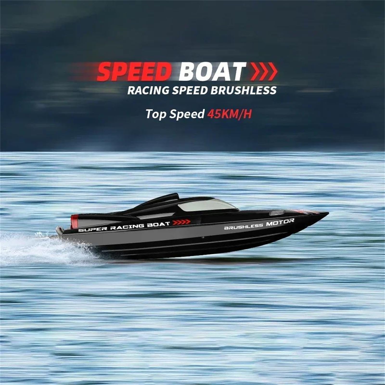 Wl916 Barca rc 2.4ghz 55km/h brushless Nave da Corsa ad Alta velocità telecomandata motoscafo Giocattolo per Adulti,Quadruple Battery