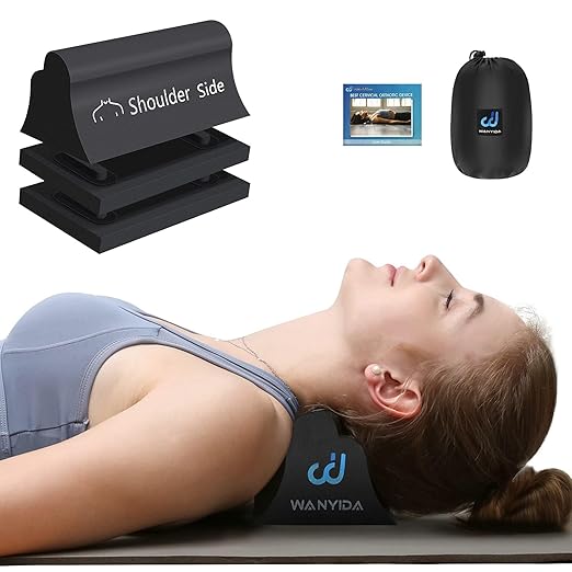 WANYIDA Neck and Shoulder Relaxer, Neck Stretcher Chiropractic Pillows for Pain Relief, Cervical Traction Device for Cervical Spine Alignment,FSA HSA Eligible