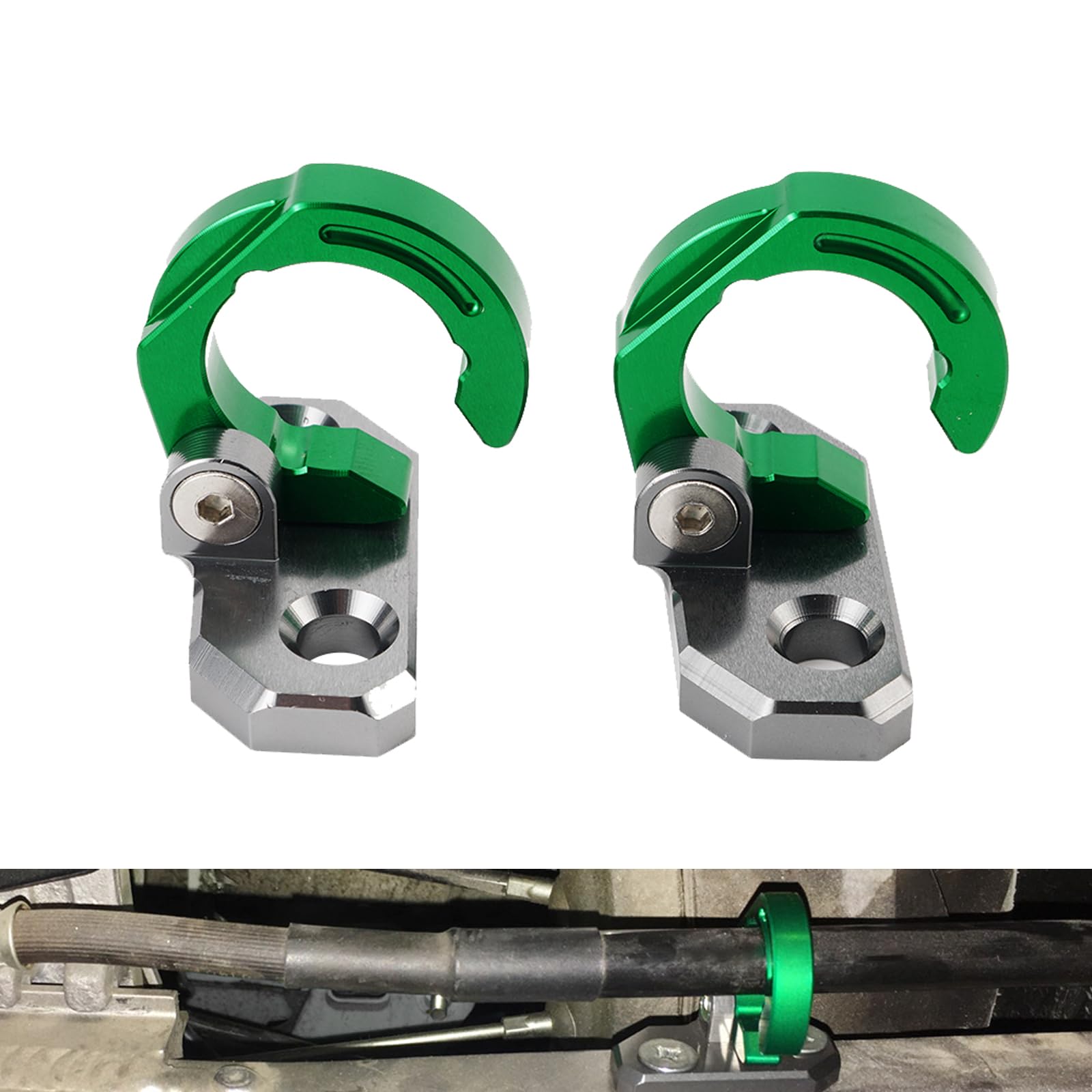 NICECNC Green Rear Brake Hose Cable Clamp Holder Guide Mount Compatible with Kawasaki KX80 KX85 KX100 KX125 KLX140L KLX140G KLX140 KLX230R KLX250SF