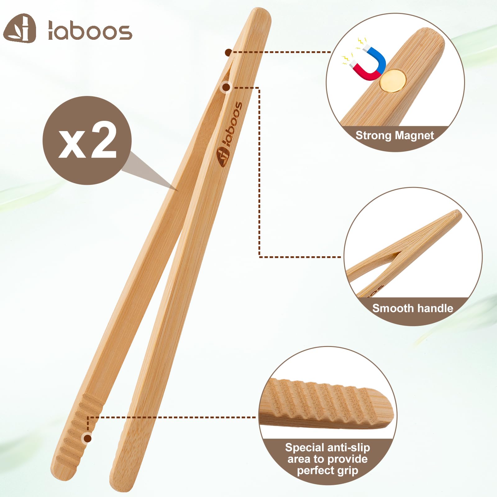 YiXuTag Pinces à toast classiques réutilisables en bambou – Pince de