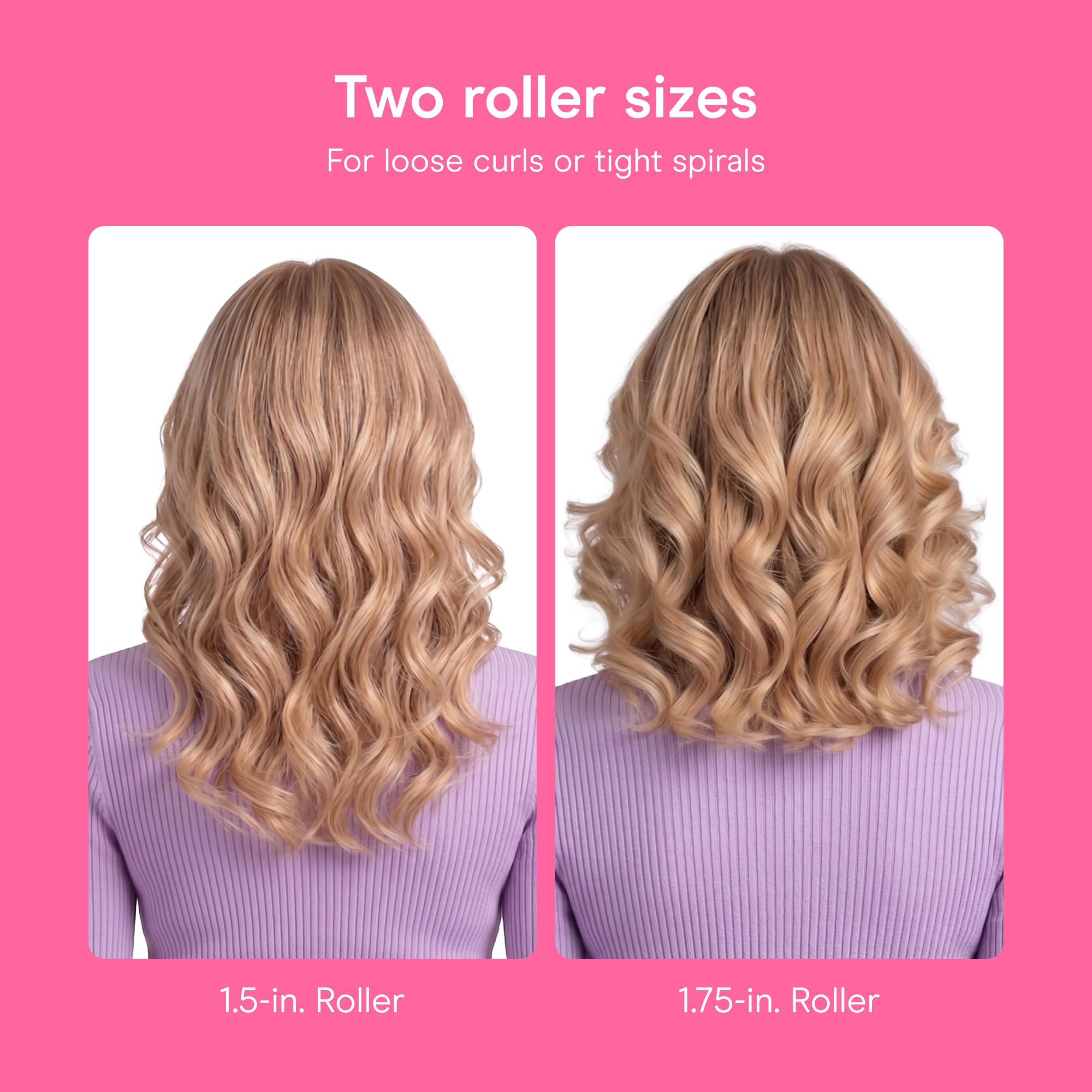 Conair Ceramic Hot Rollers 1 34 & 1 12 Rollers Lavender 12 Count | Heated hair rollers in 2 jumbo sizes heat in 85 seconds to create long-lasting volume on shoulder-length hair and beyond product thumbnail 5