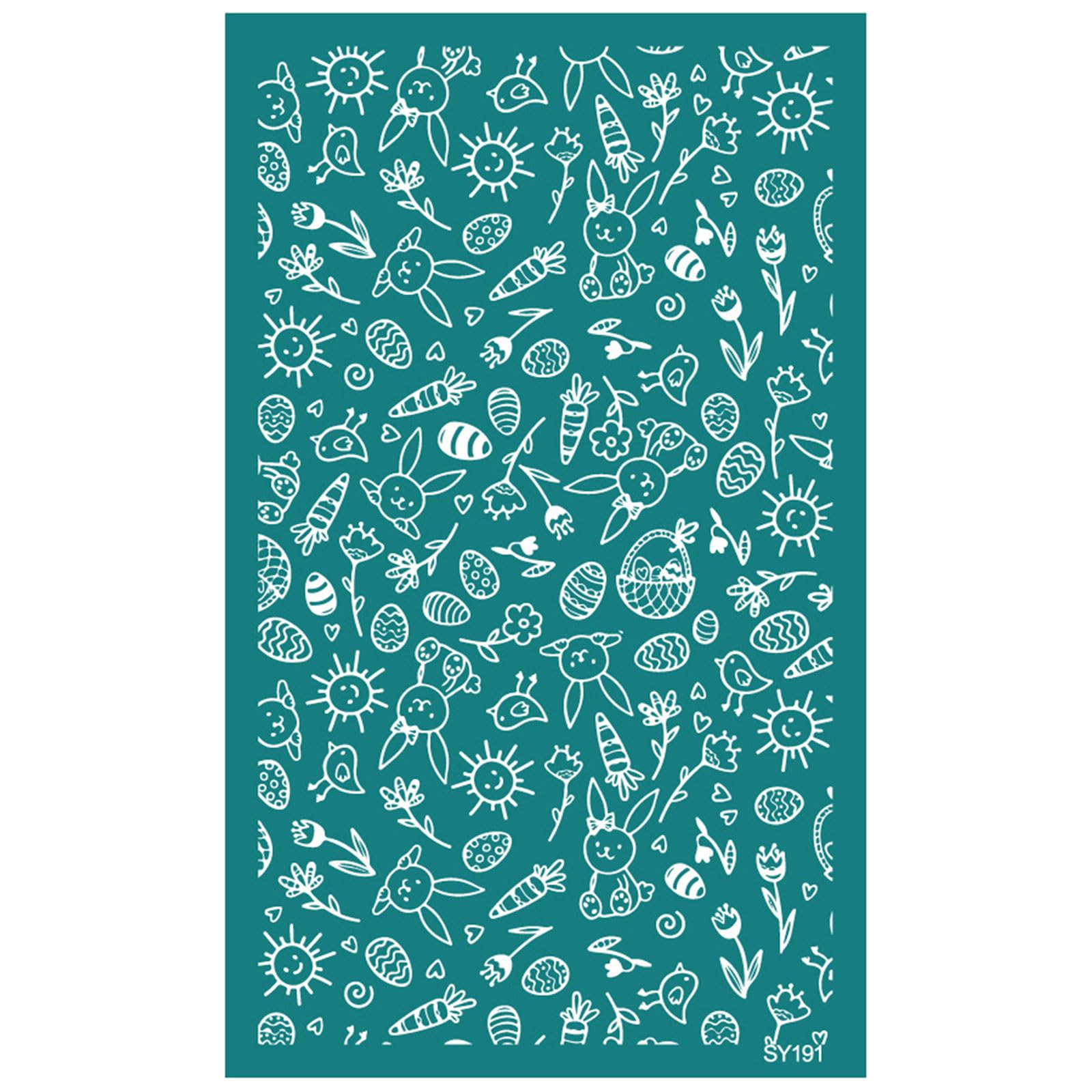 Jazuaiao Rabbits Eggshell Silk Screen Stencils 6.3x4Inch Washable Silkscreen Print Stencils for Clay Earrings Jewelry Making Transfer