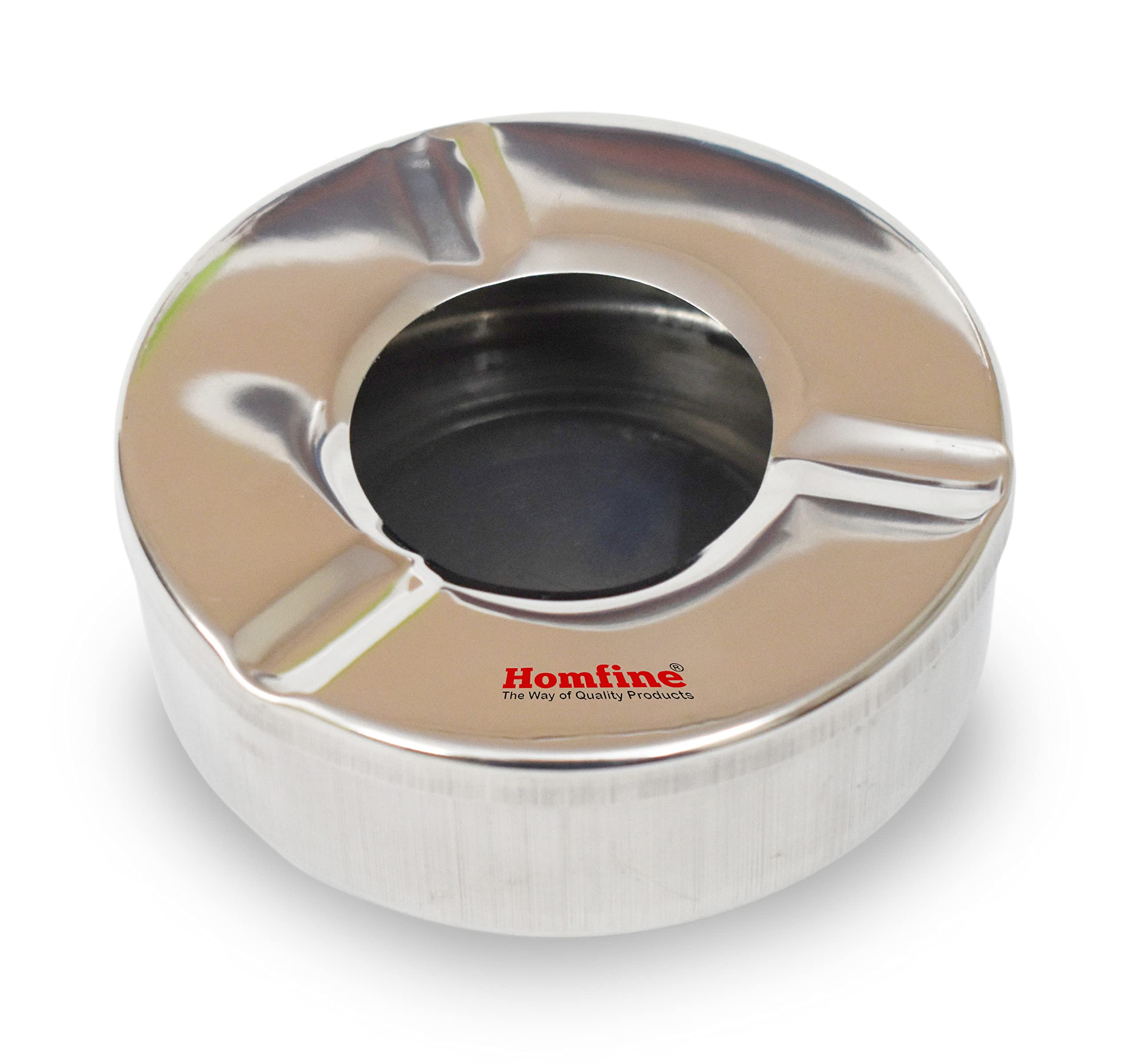 Homfine Ashtray with Lid Stainless Steel Ash Holder Tray for Cigarette Smoking for Car, Home, Office and Bar (Silver, 1Pc)-image-11