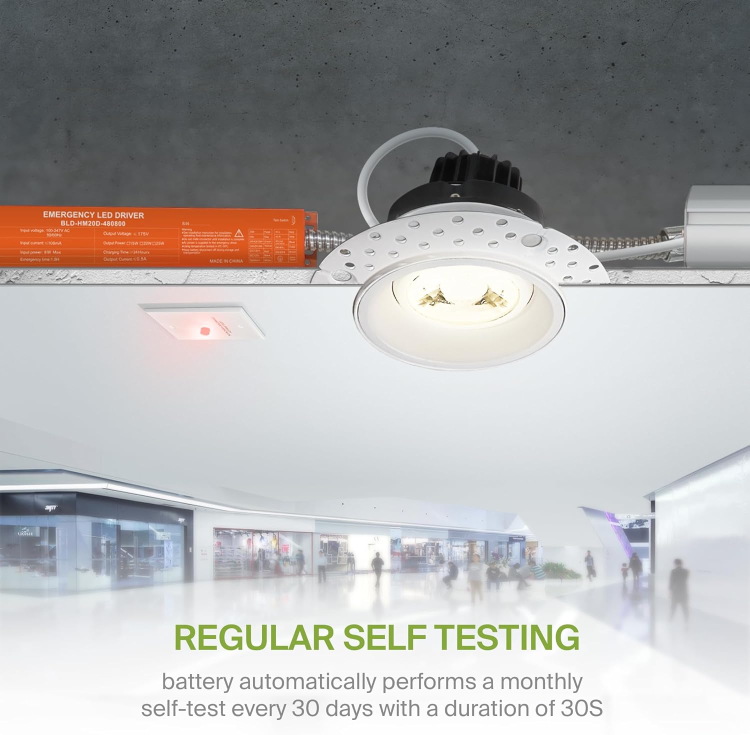 ASD Battery Back-Up Kit 15W - Suitable for LED Commercial Downlights ASD-CDL7, CD-P, CD-T - 90 Minutes Emergency Battery, 5000 Cycles of Standard Charge & Discharge - Damp Rated, UL Certified