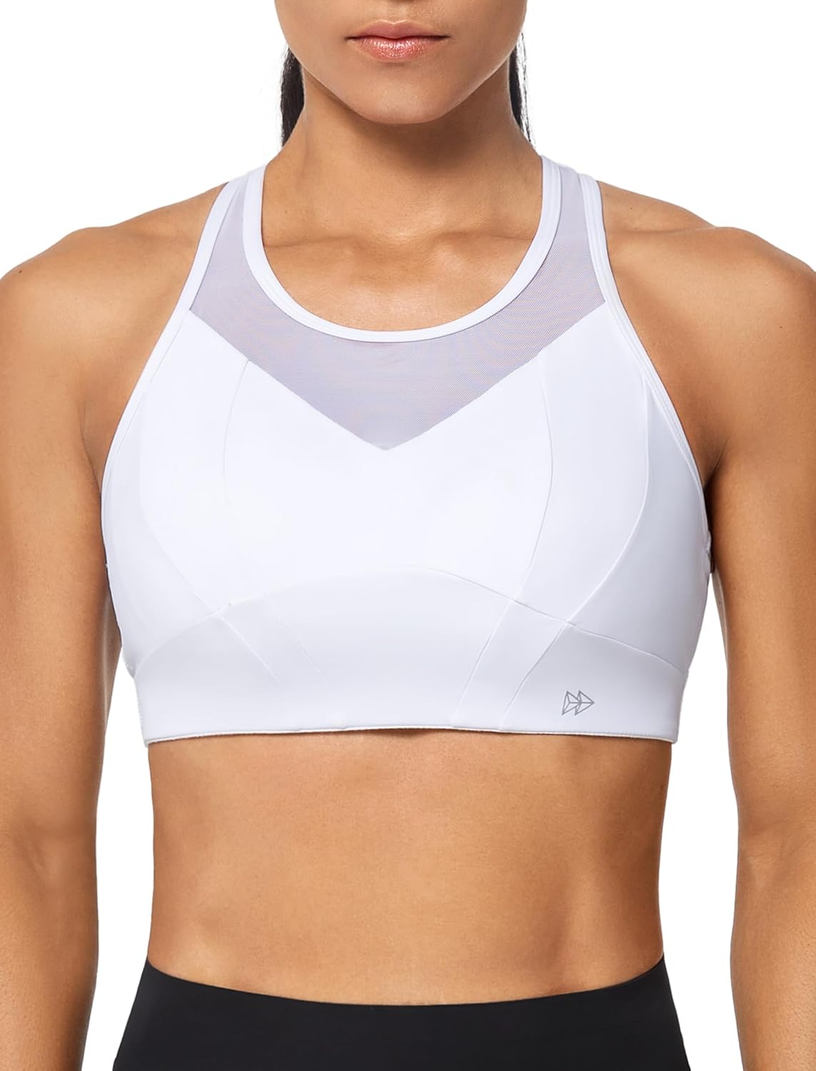 Yvette Racerback High Neck Sports Bra High Support Sports Bras for Women No Bounce Soft Moisture Wicking Supportive Running
