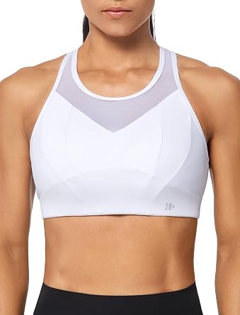 Yvette Racerback High Neck Sports Bra High Support Sports Bras for Women No Bounce Soft Moisture Wicking Supportive Running