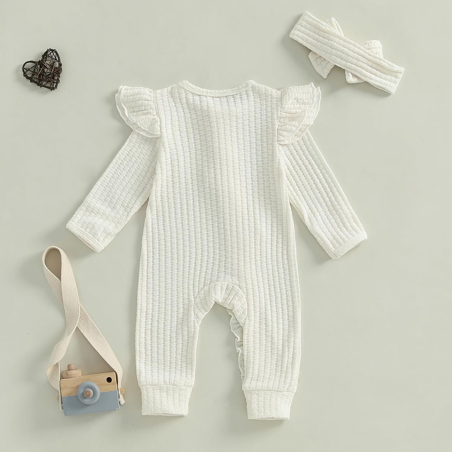Baby Girl Newborn Clothes Fall Winter Hospital Coming Home Outfit Bow Long Sleeve Romper Zipper Onesie Jumpsuit - Image 6