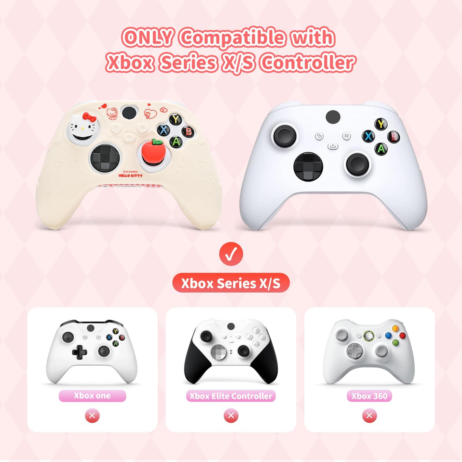 Kuitmor - Housse en silicone pour manette Xbox Series X, coque de protection souple antidérapante avec capuchons pour sticks analogiques - HLK