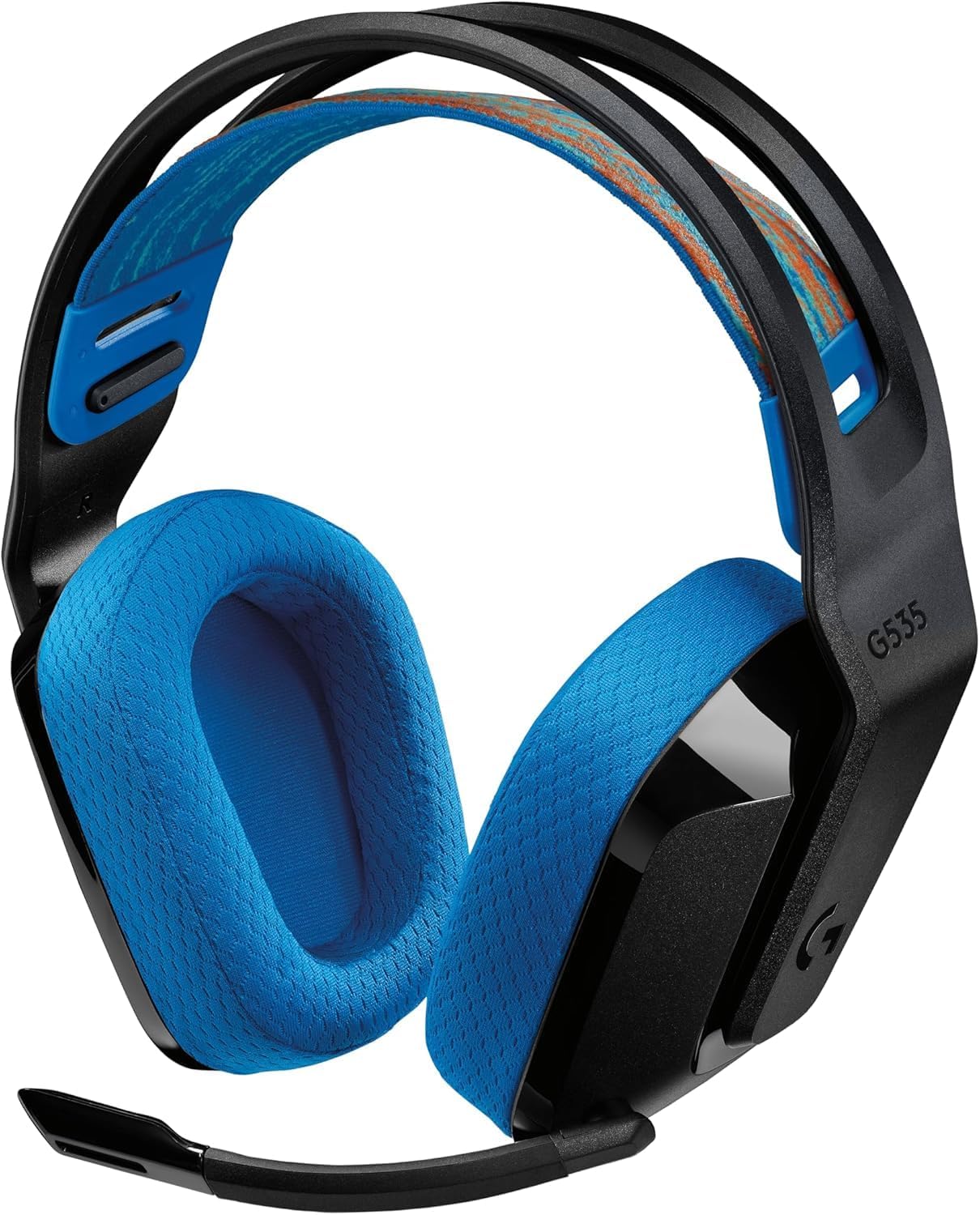Logitech G G535 Lightspeed Wireless Gaming Headset – Lightweight Over-Ear Headphones, Silent Rotatable Microphone, 33 Hours Battery Life, PC, PS5, PS4, USB-C, Black/Blue (Renewed)