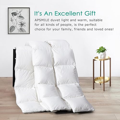 Miniatura 8 de APSMILE Edredón de fibra de plumón prémium tamaño Queen, relleno de edredón para todas las estaciones, tamaño Queen con 8 pestañas en las esquinas,