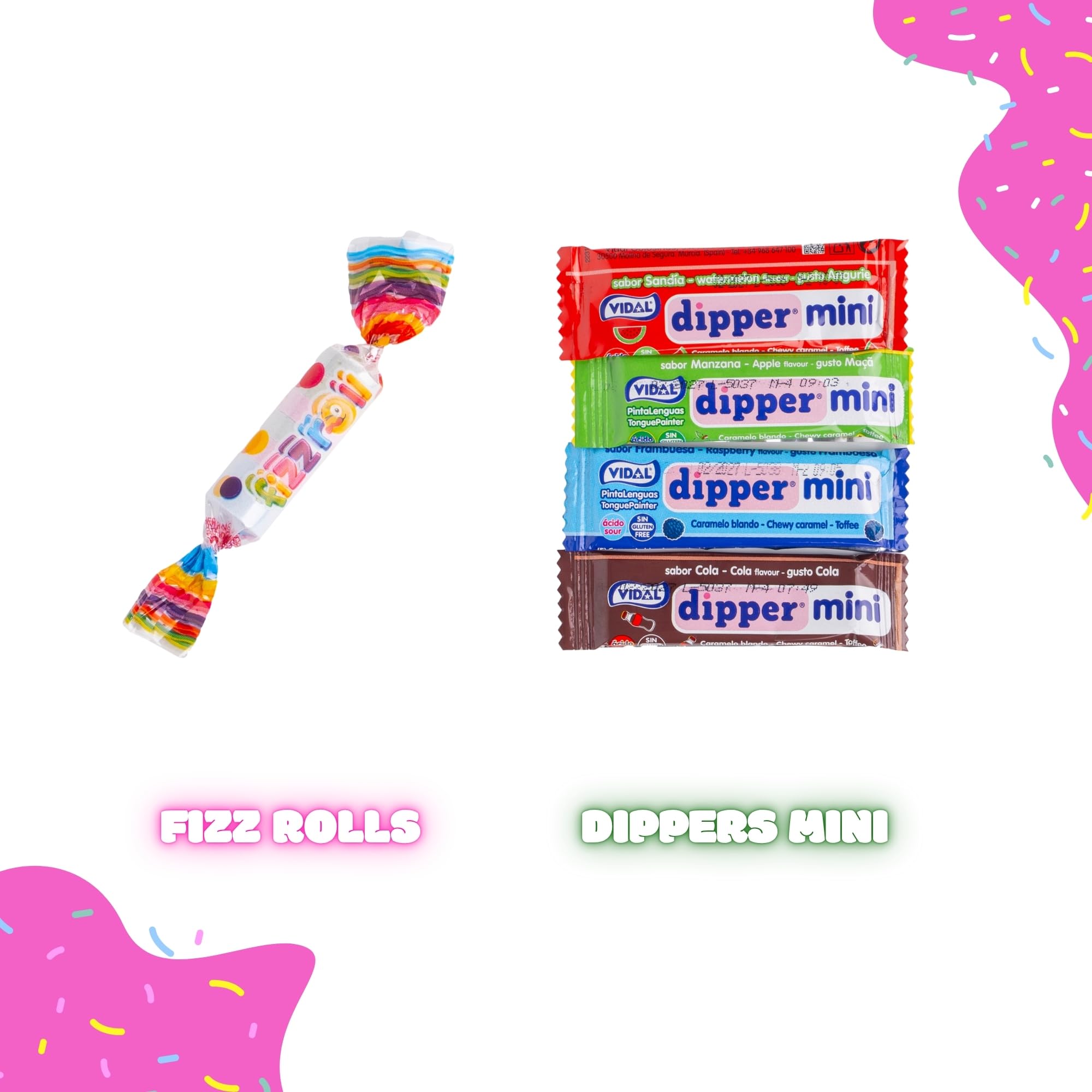 Gimura - Mega Pack 150 Bonbons et Friandises pour Pinata et Anniversaire - 10 Sachets Cadeaux Inclus - Sans Gluten - Emballés Individuellement