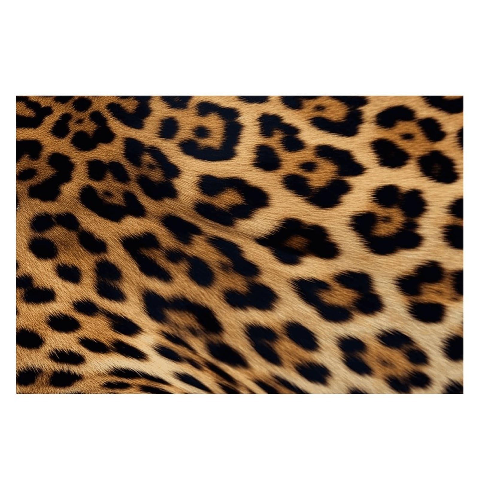 Rough Leopard Print Placemats Wipeable Heat Resistant Table Mats Washable Flax Place Mats Elegant Cloth Non-Slip Placemat for Kitchen Dinning Party Table Decor 12 * 18 in