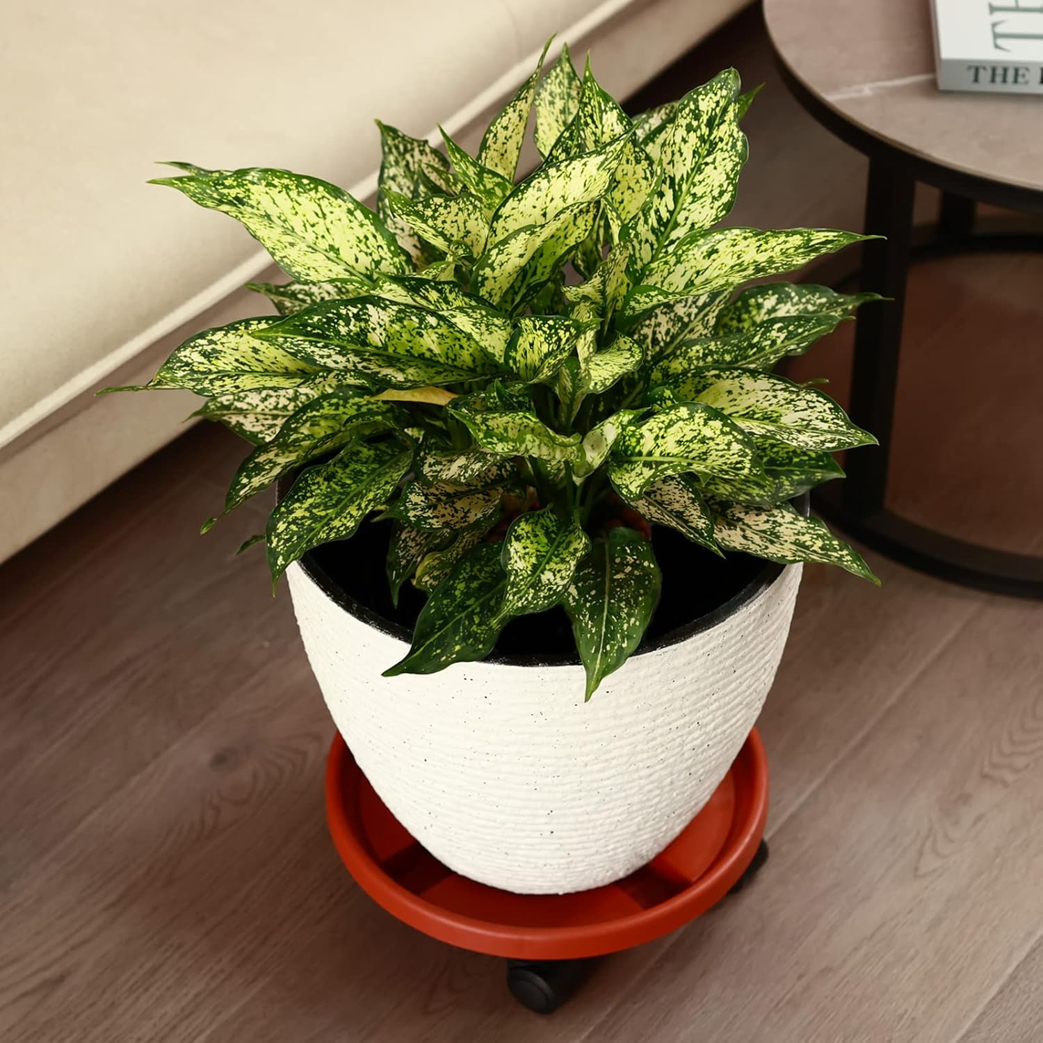 10 Packs Large Plant Caddy with Wheels 13" Rolling Plant Stands Heavy-duty Plastic Plant Roller Base Pot Movers Plant Saucer on Wheels Indoor Outdoor Plant Dolly with Casters Planter Tray Rust Red