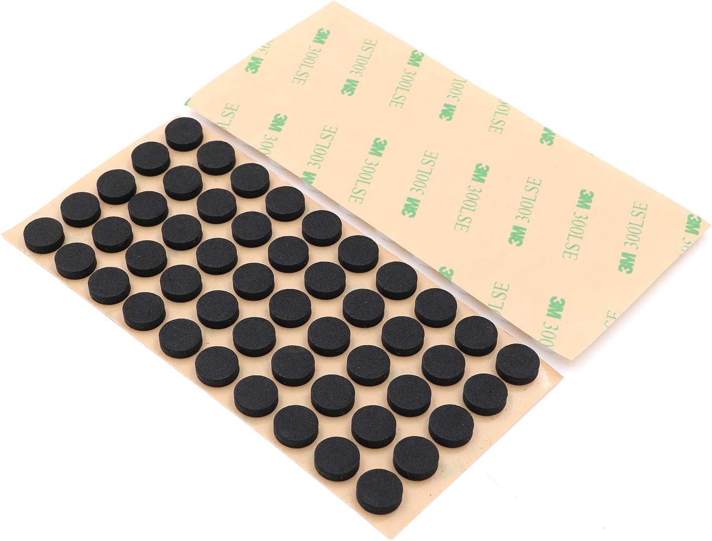 Furniture EVA Foam Pads 3/8" (10mm) Diameter Round 3M Self Adhesive Protects Kitchen Cabinets, Drawers, Desks and Furniture Against Bumps and Scratches 100 Pack - Black