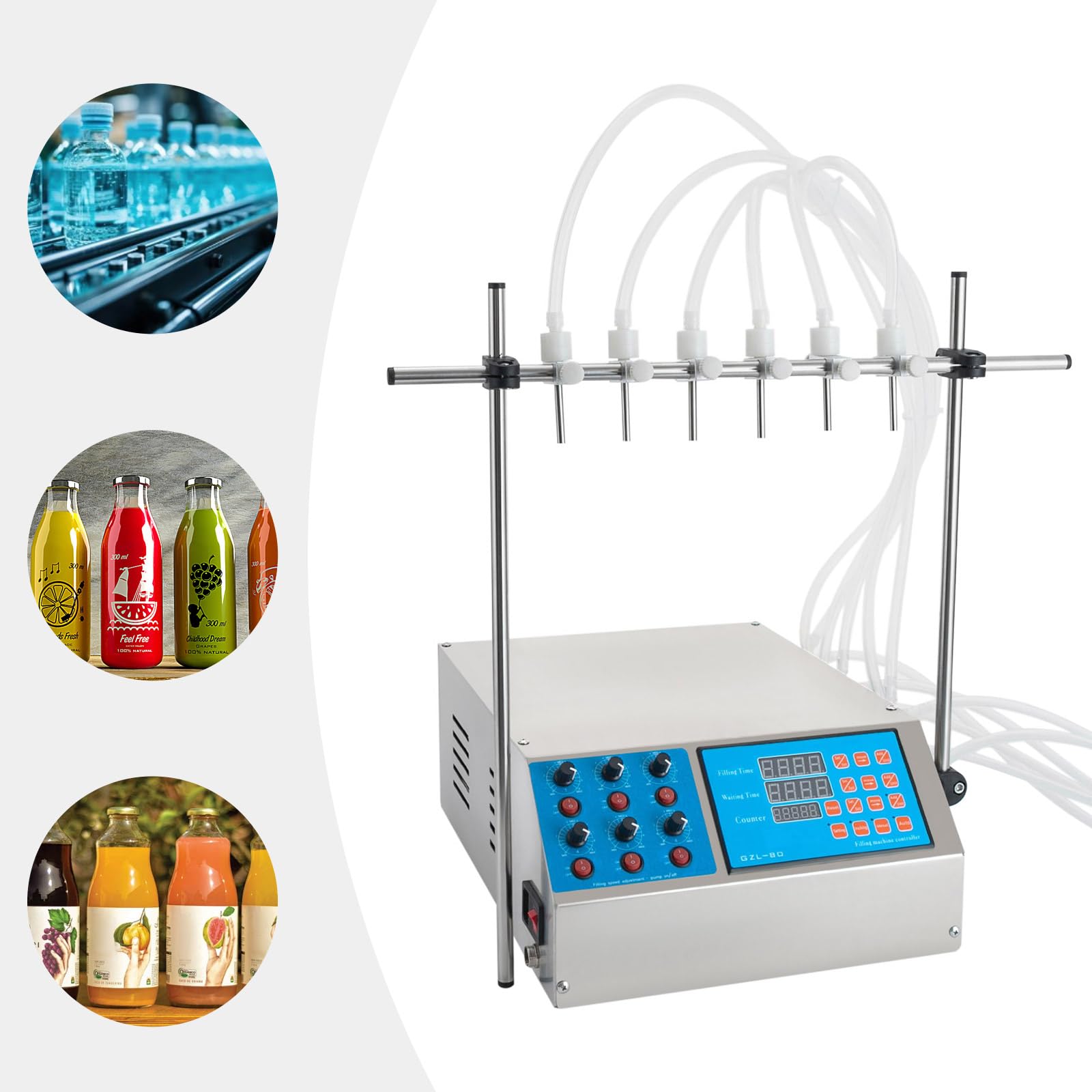 Amazon.com: 6 head liquid filling machine Semi-automatic desktop CNC filling  machine Digital control automatic bottle filling machine Peristaltic pump filling  machine Suitable for fruit juice, essential oils: Home & Kitchen