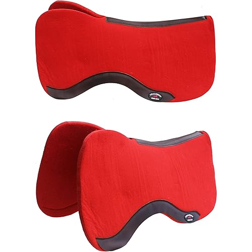 CHALLENGER Horse Saddle PAD Western Contoured Wool Felt Moisture Wicking Red 39RT16RD