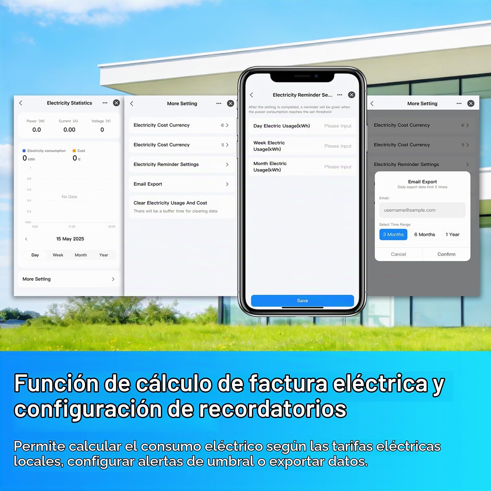 ANTELA Enchufe inteligente WLAN AI con medición de electricidad, factura de electricidad, 16 A, 3680 W, compatible con Google Home, Alexa, Smart Life APP, 2,4 GHz, 4 unidades