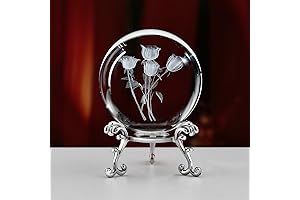 3D Laser Etched Rose Flower in Glass Ball: A Timeless Beauty Captured