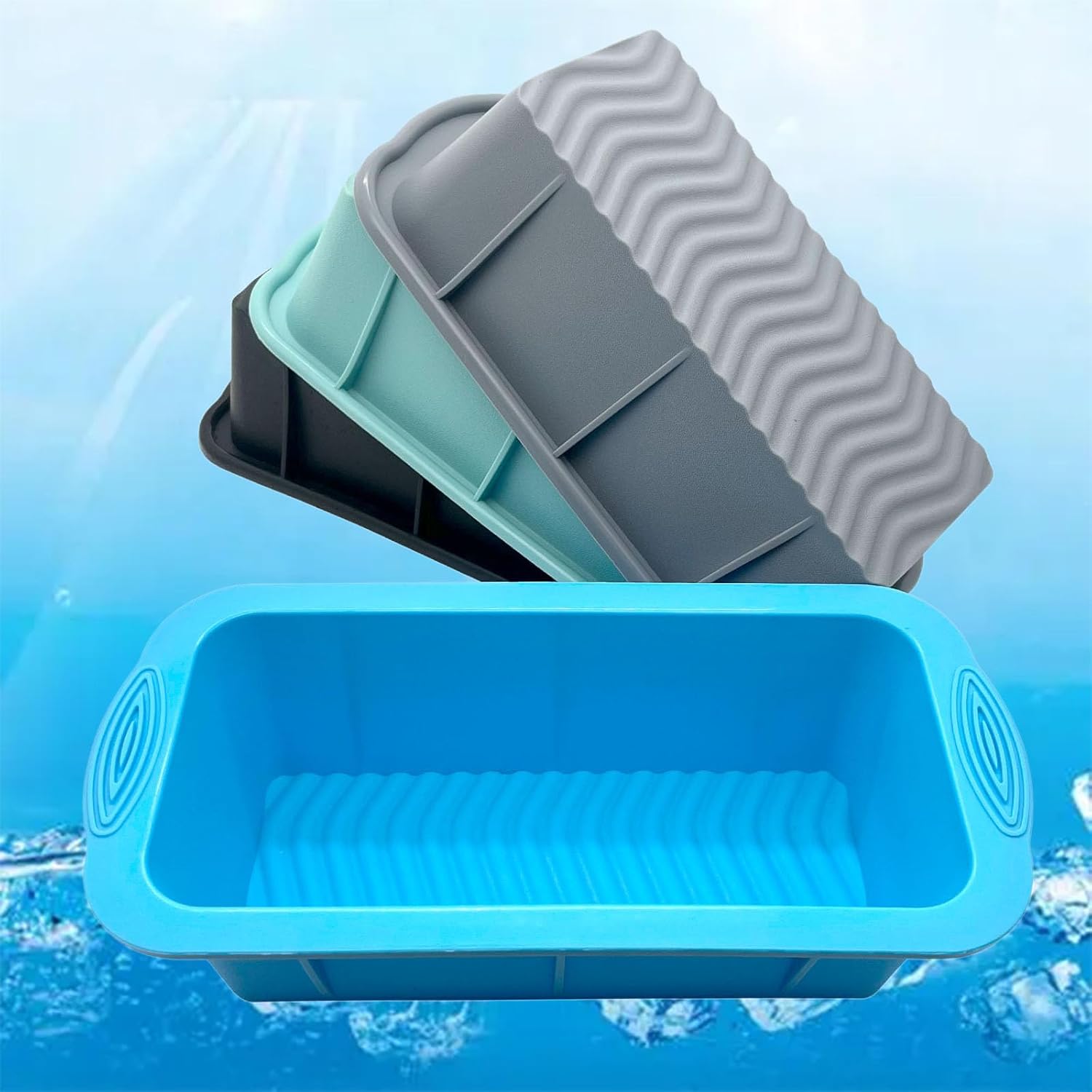 Extra Large Ice Block Mold for Ice Bath, 5Pcs Black Ice Bath Ice Mold for Cold Plunge or Coolers, Large Silicone Ice Molds for Ice Bath Cooler Accessories