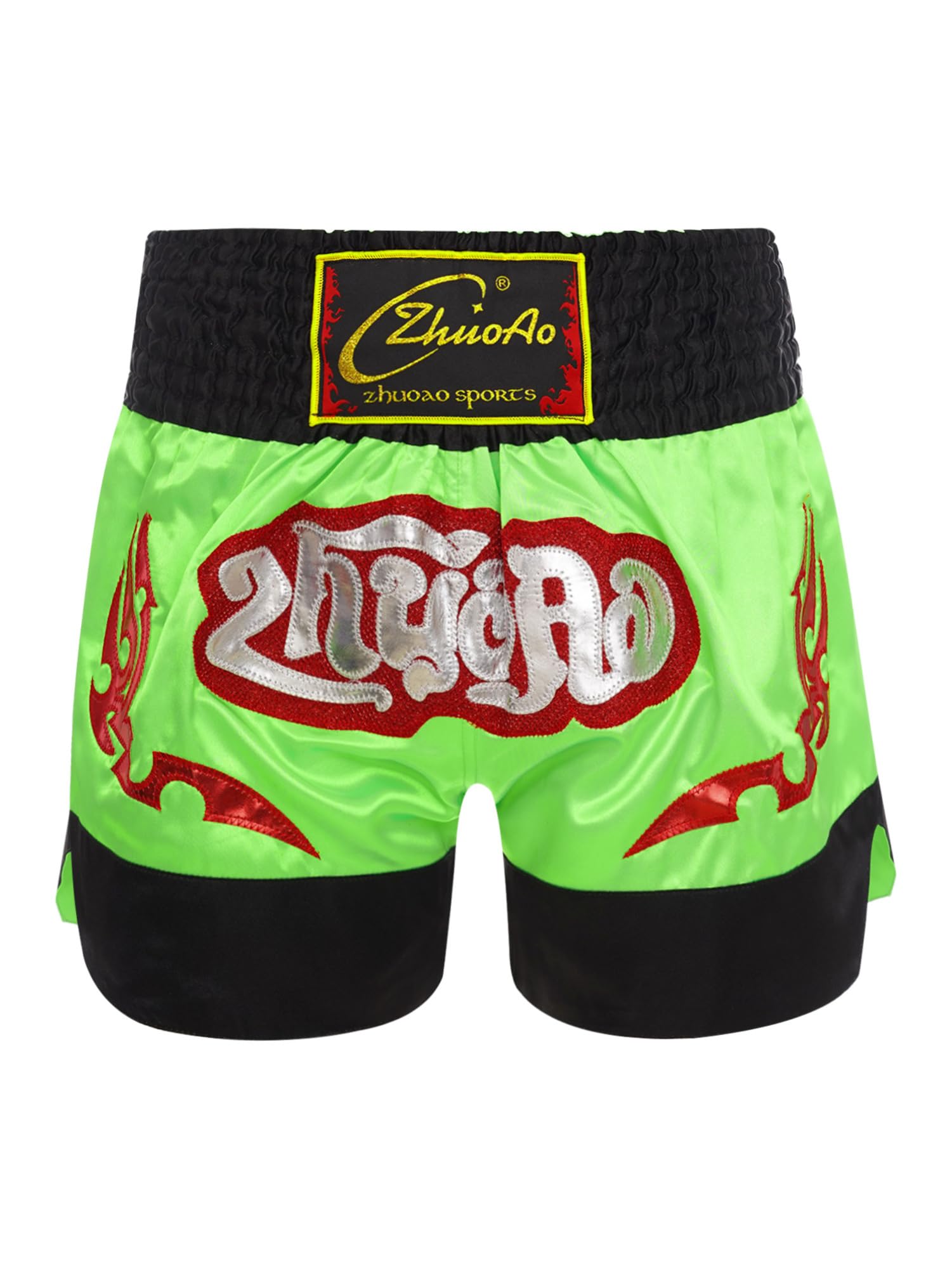 iEFiELYouth Kids Muay Thai Shorts MMA Training Kick Boxing Trunks Grappling Martial Arts Gear Cage Fighting Shorts
