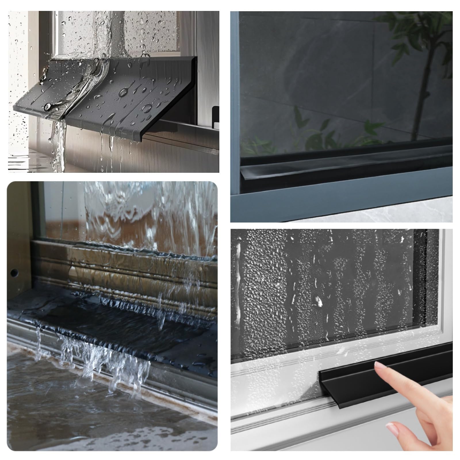 ROFBIHG Cinta De Sellado para Ventana, Junta De Goma Autoadhesiva para Puertas, Protección Contra La Lluvia, Casa, para El Hogar, Protector Contra La Lluvia Duradero, Negro(1.5m(4.9ft),4.5cm)