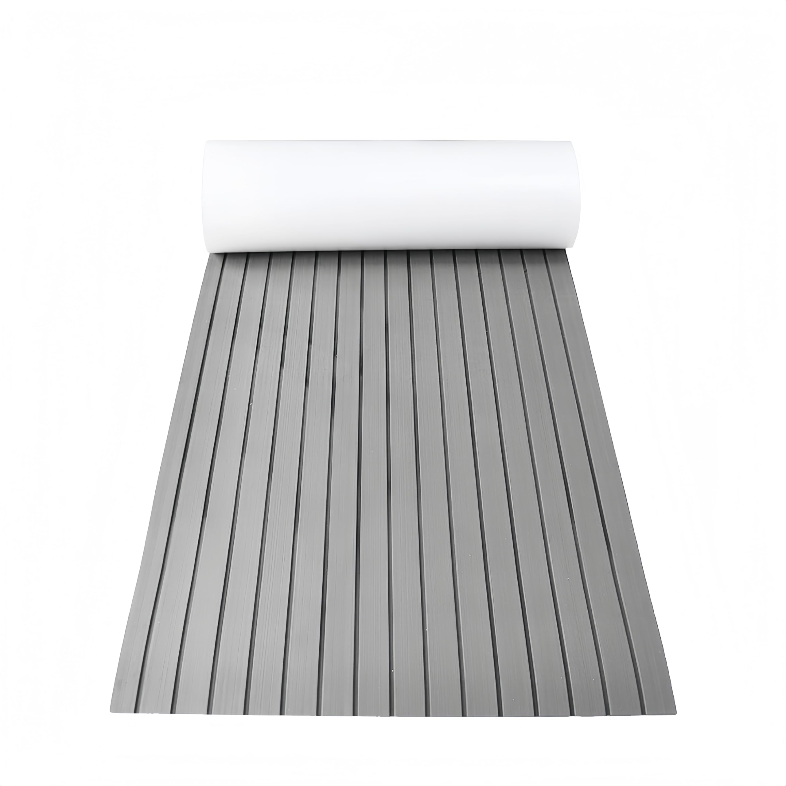 PORIYA EVA Foam Boat Flooring Marine,Teak Decking for Yacht Carpet,with Self-Adhesive Backing,Non-Slip& Waterproof Mat DIY Cut Decking Mat (Light Grey, 240 * 90CM)