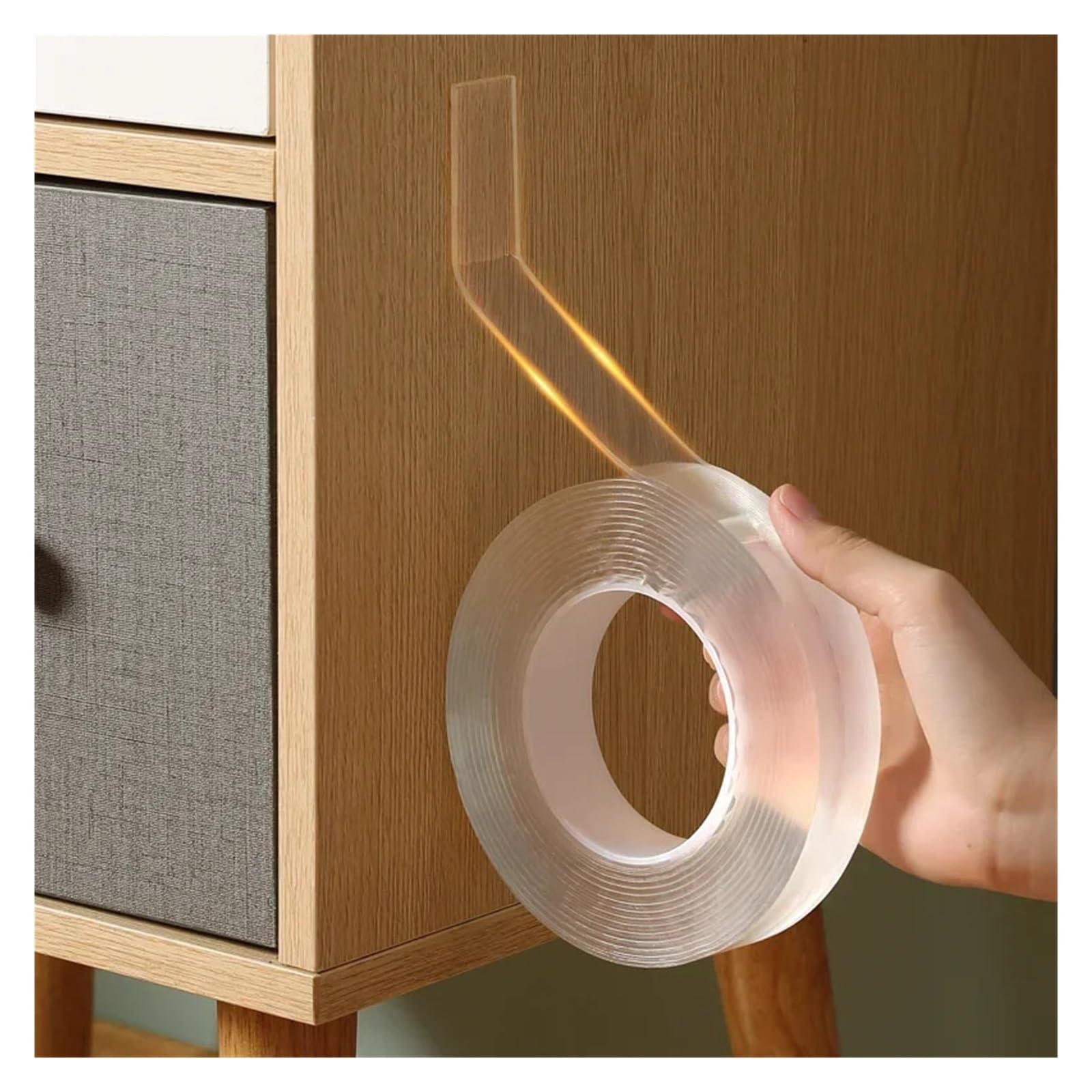 Nastro adesivo biadesivo trasparente, Nastro biadesivo resistente da 1/3/5 m, strisce adesive trasparenti, resistenti, multiuso, riutilizzabili, for cancelleria(1 M)