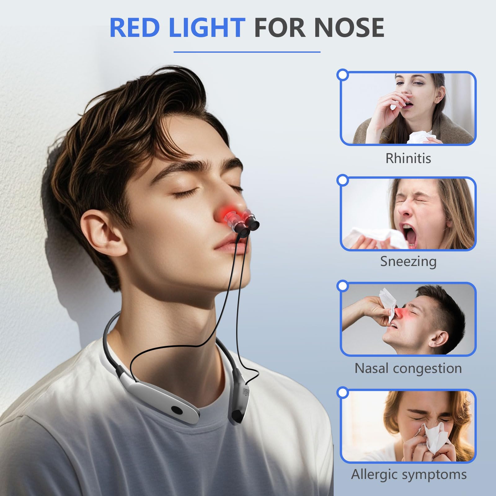 Tinnito 2 in 1 Theralight Pods, terapia a luce rossa, dispositivo per terapia acufene, dispositivo per terapia a luce rossa per naso orecchie, luce rossa