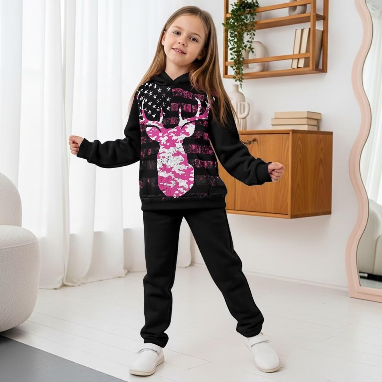 Boys Sweater Sets 5-12 Stylish Long Sleeve Hoodie Sweatsuit Set Warm Hoodie Sweatshirt and Leggings Clothings Sets